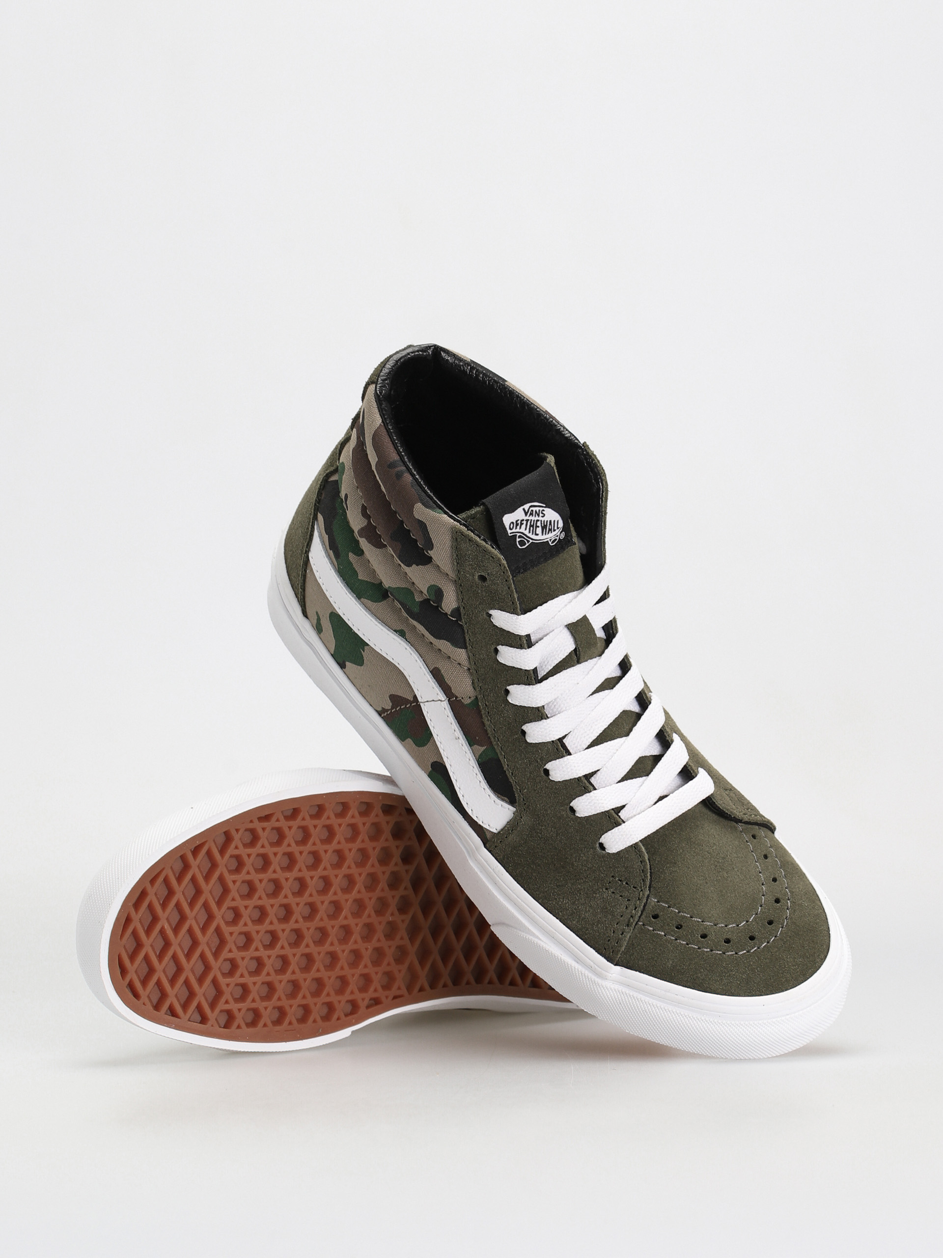 Vans Sk8 Hi Cipők (camo olive/white)