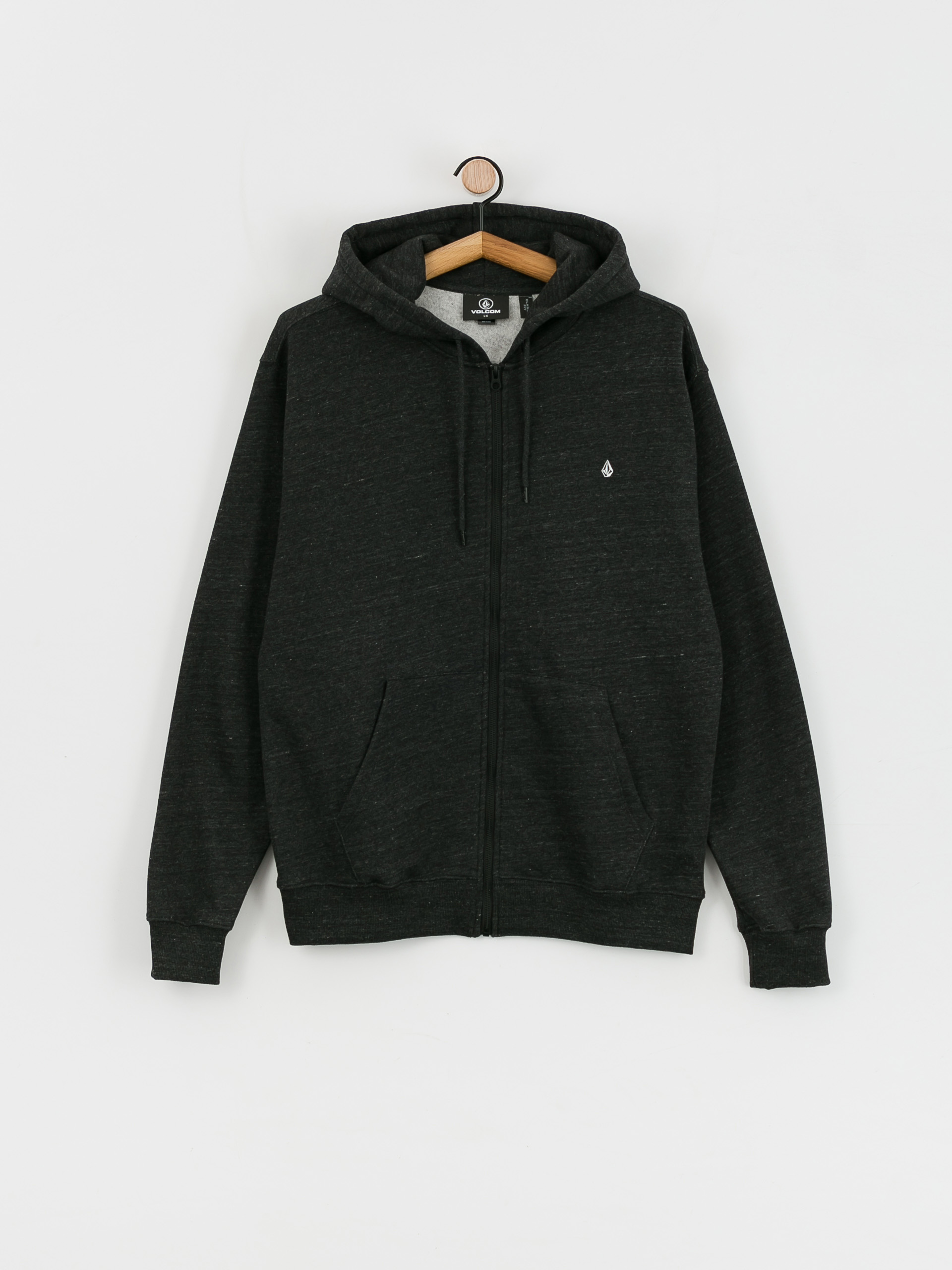 Volcom Sngl Stn ZHD Kapucnis pulóver (heather black)