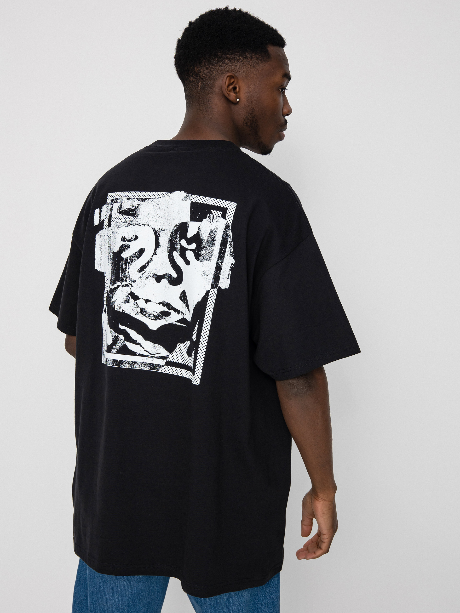OBEY Torn Icon Face póló (black)