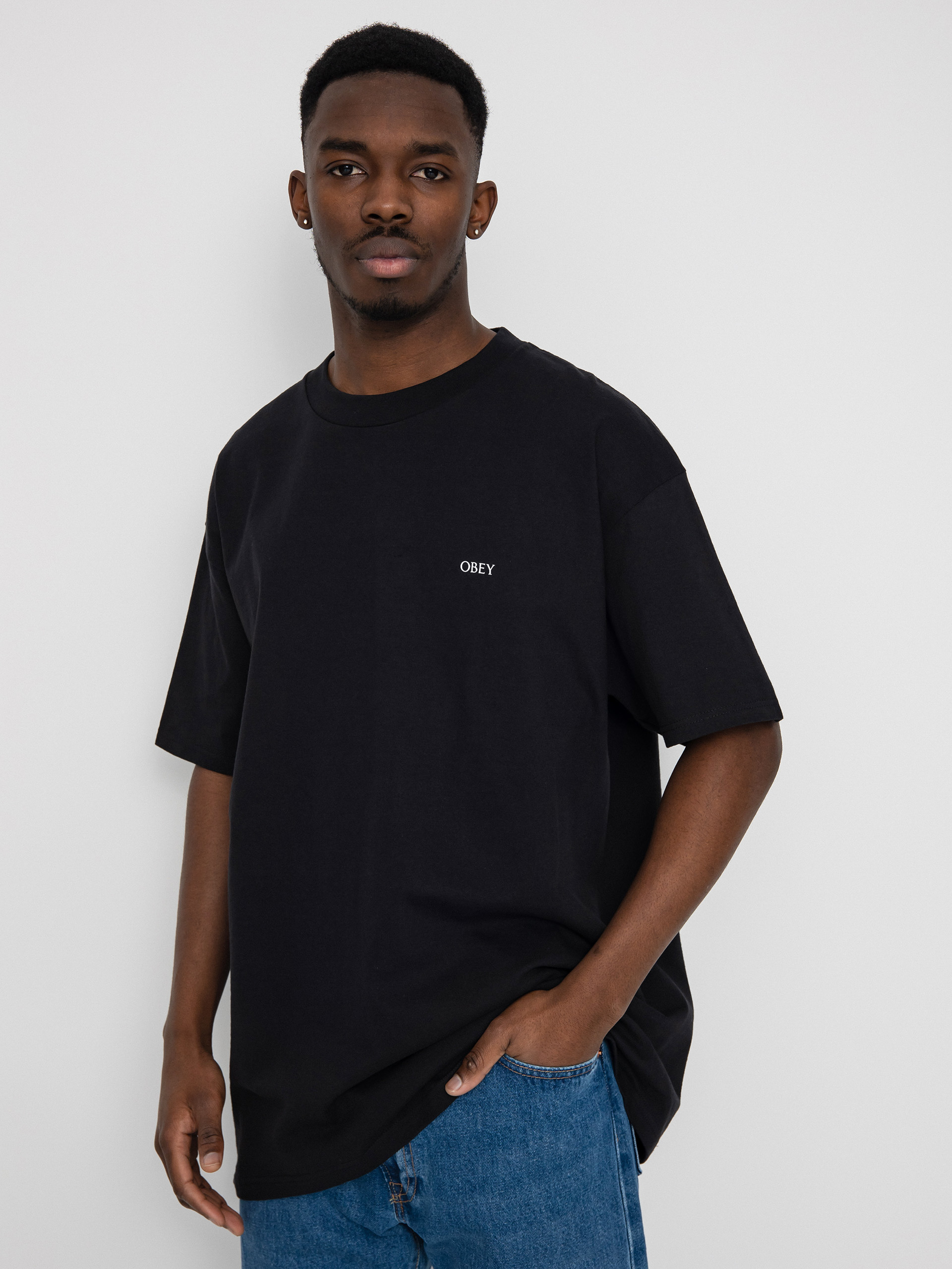 OBEY Torn Icon Face póló (black)