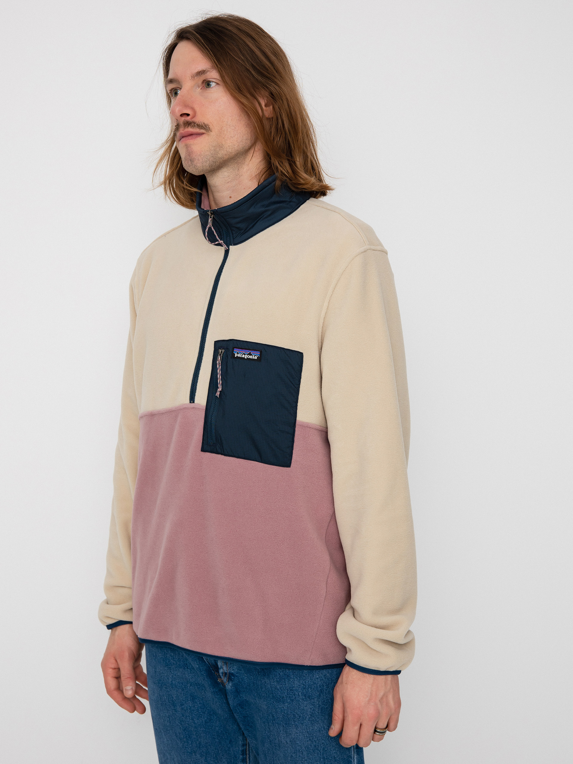 Férfi Patagonia Microdini 1/2 Zip Polár pulóver (evening mauve)