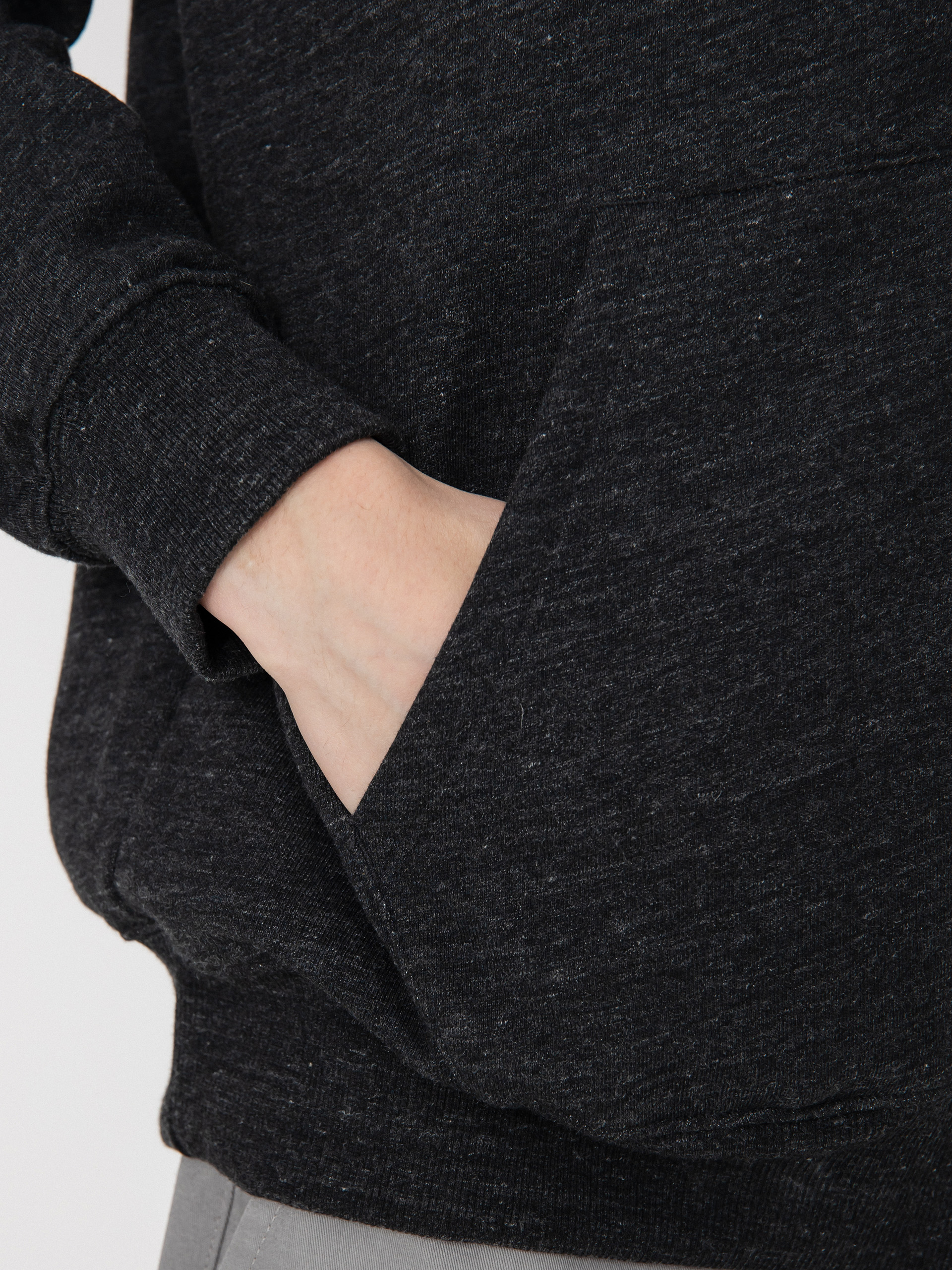 Volcom Sngl Stn ZHD Kapucnis pulóver (heather black)