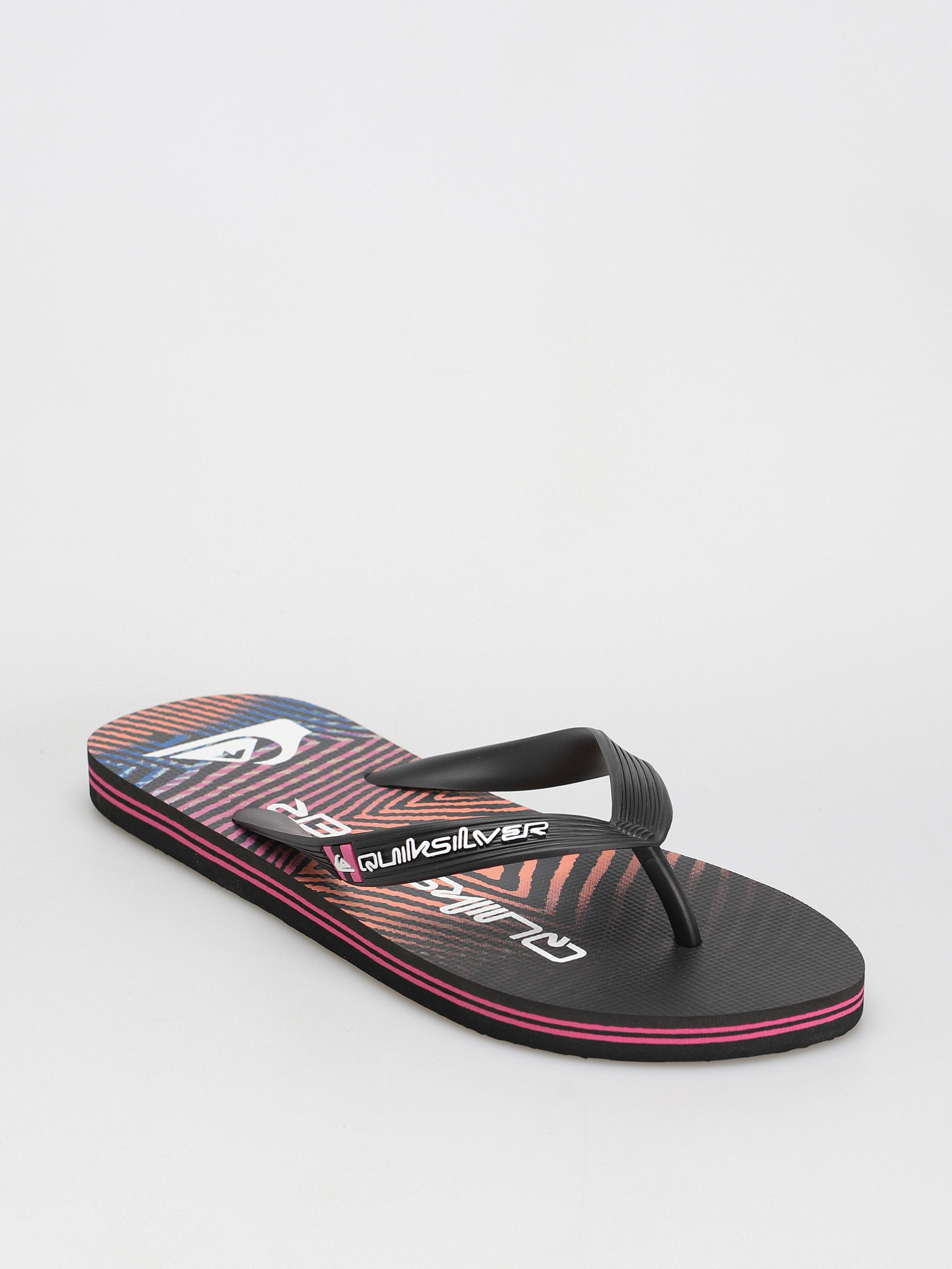 Quiksilver Molokai Wordblock Flip-flop papucsok (black/black/pink)