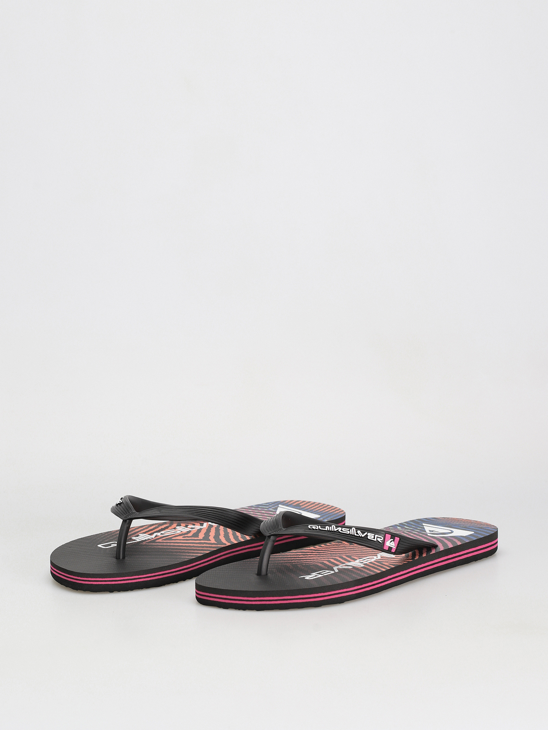 Quiksilver Molokai Wordblock Flip-flop papucsok (black/black/pink)