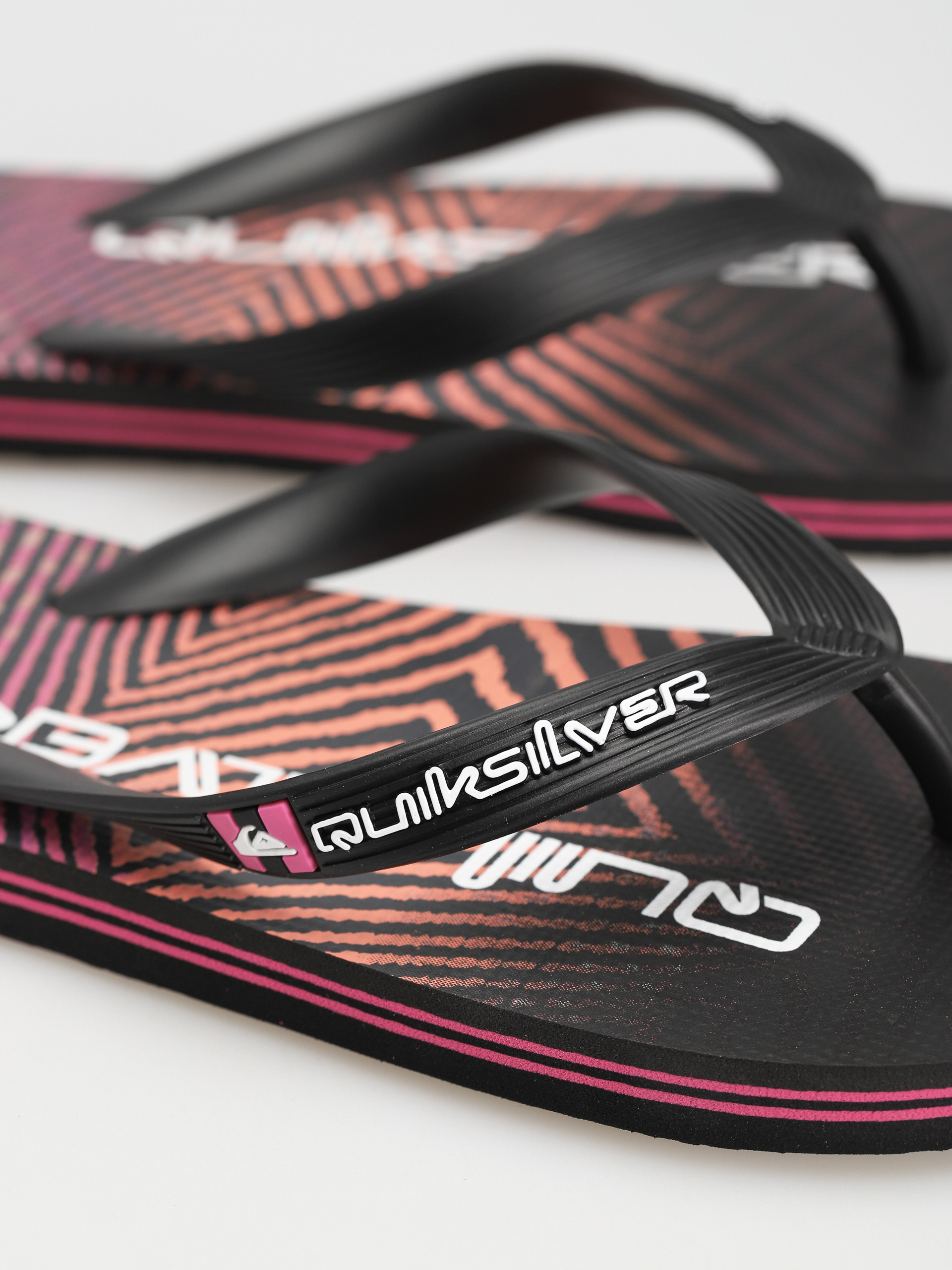 Quiksilver Molokai Wordblock Flip-flop papucsok (black/black/pink)