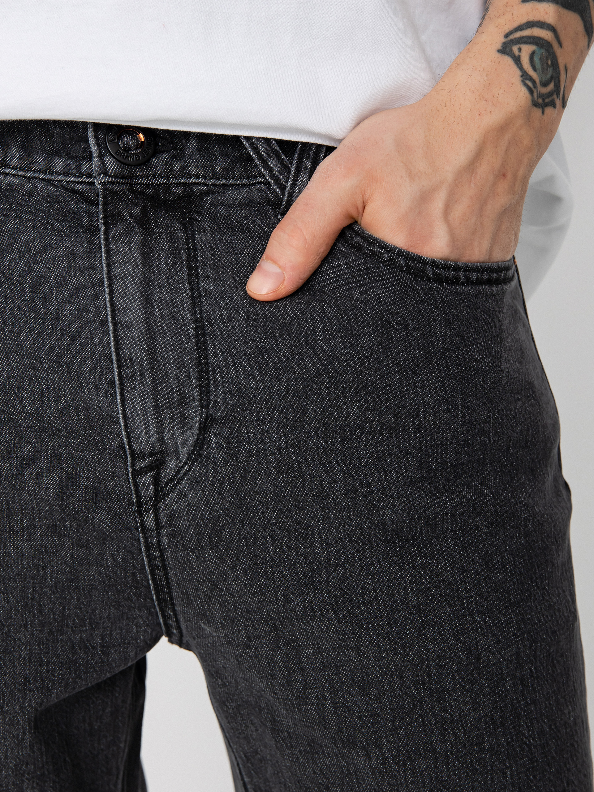 Volcom Nailer Denim Kisnadrág (stoney black)