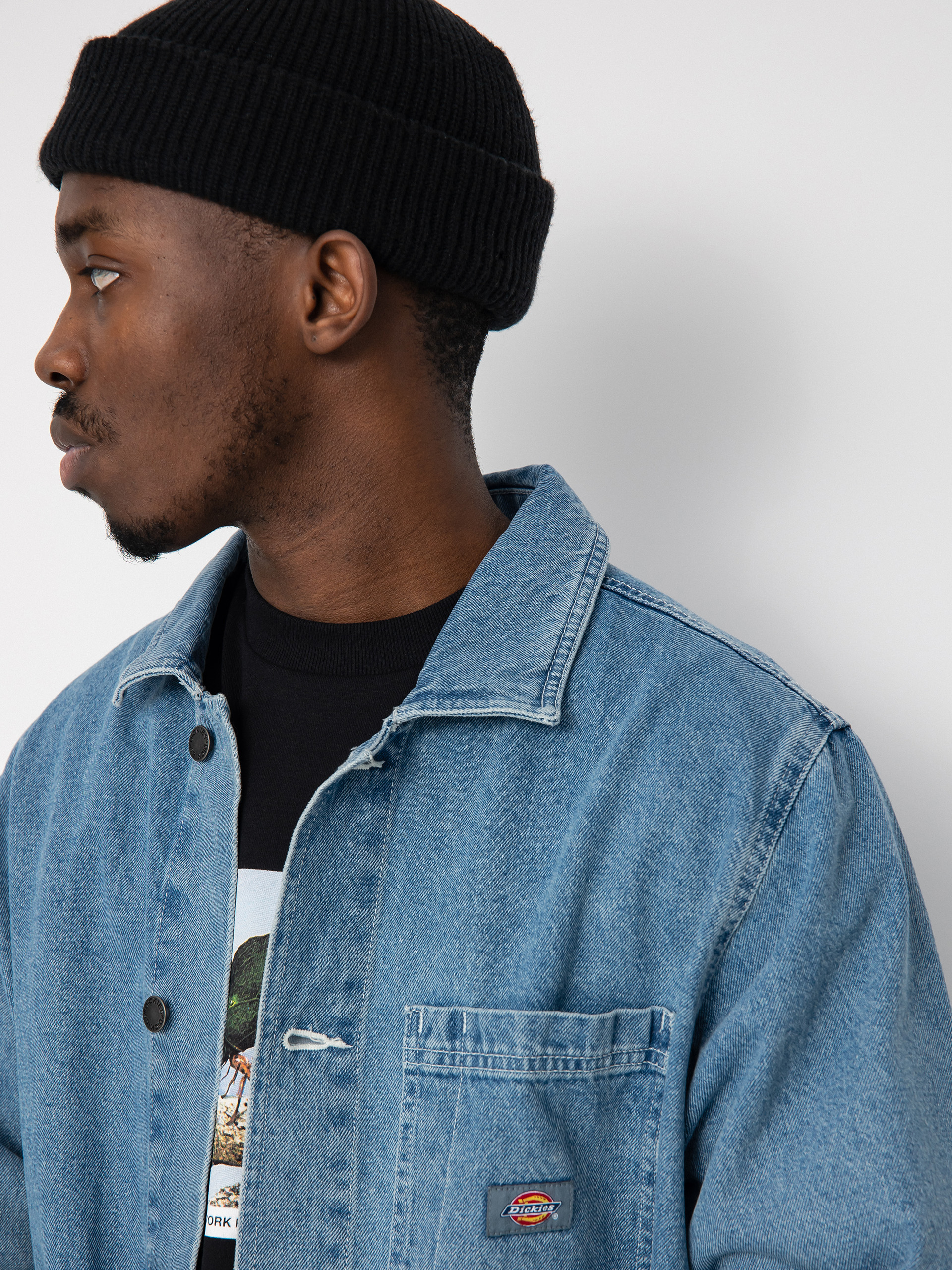 Dickies Denim Unlined Chore Coat Dzseki (light wash)