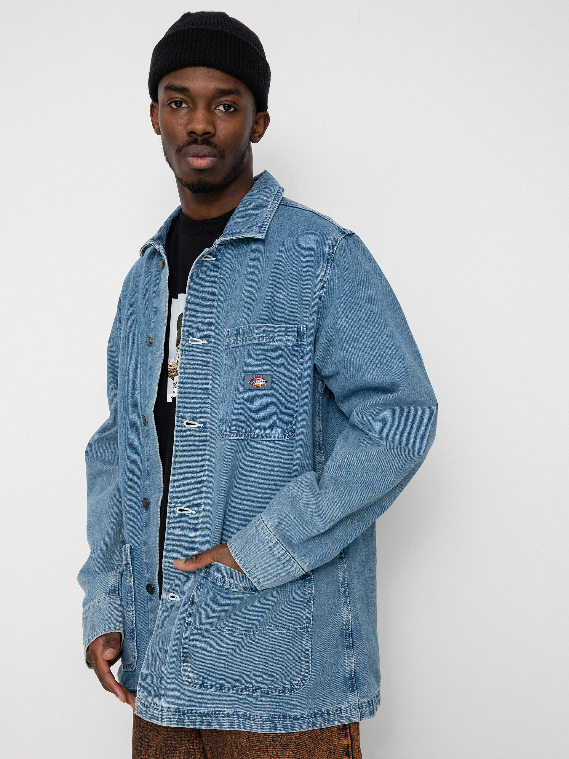 Dickies Denim Unlined Chore Coat Dzseki (light wash)