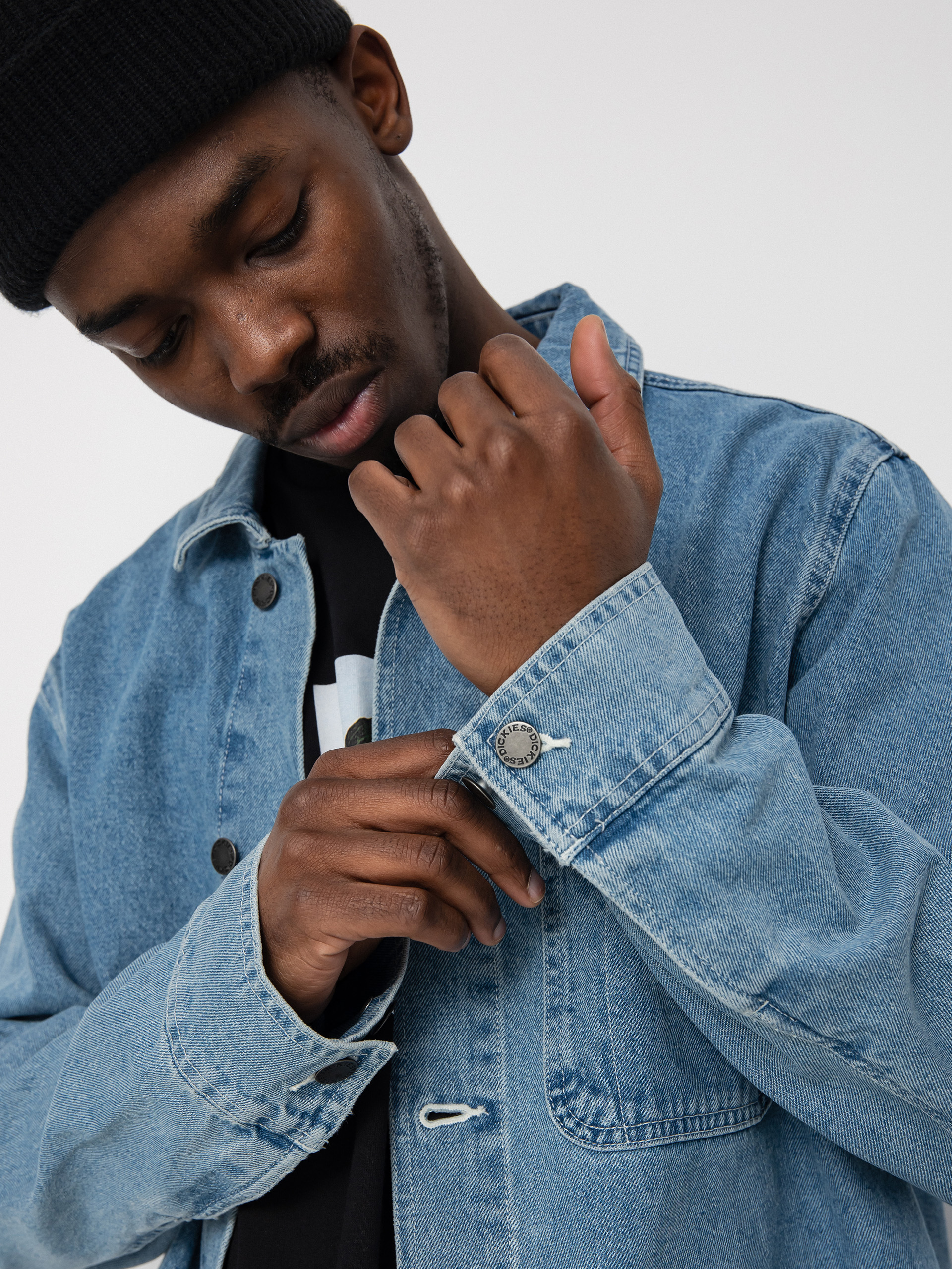 Dickies Denim Unlined Chore Coat Dzseki (light wash)