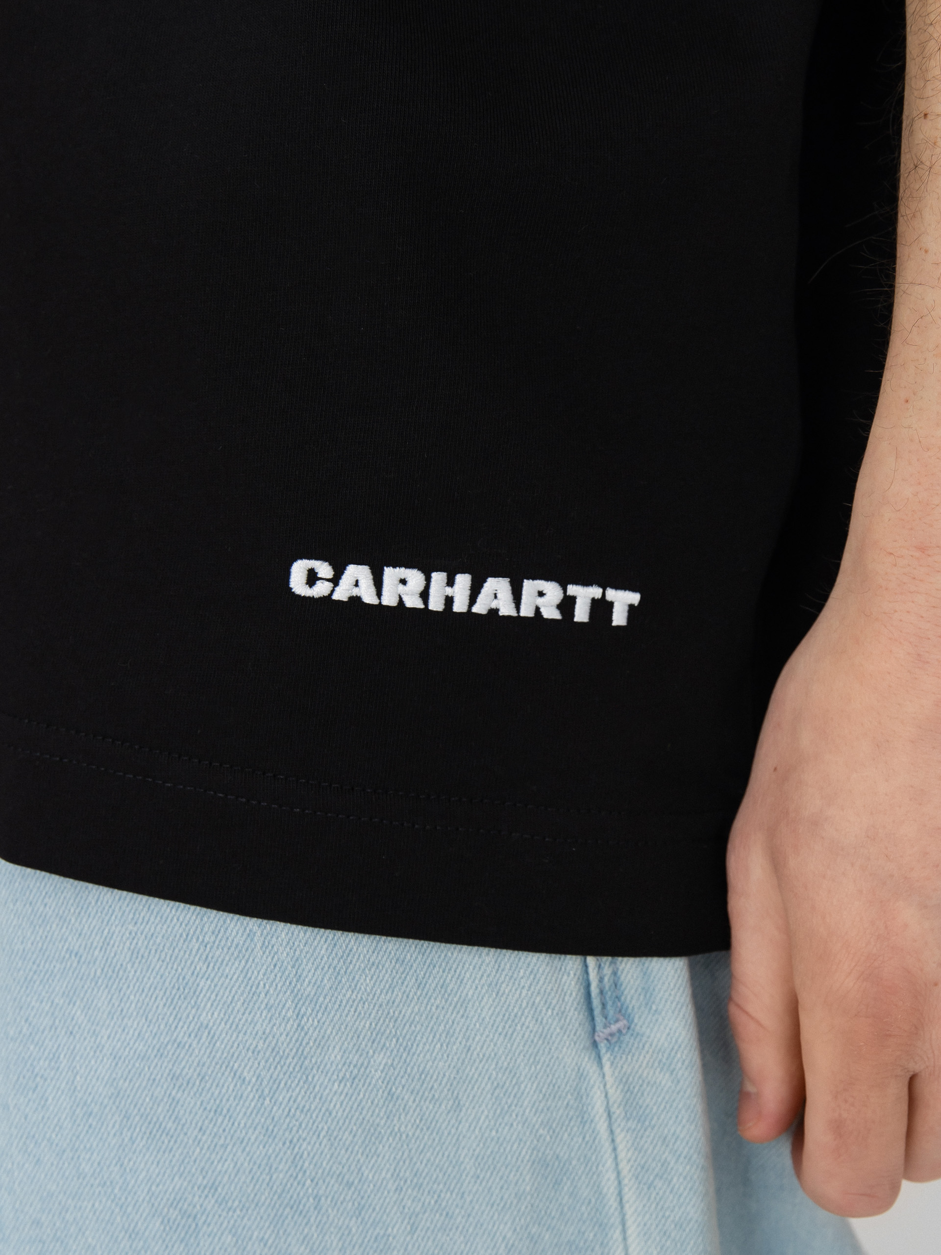 Carhartt WIP Link Script póló (black/white)