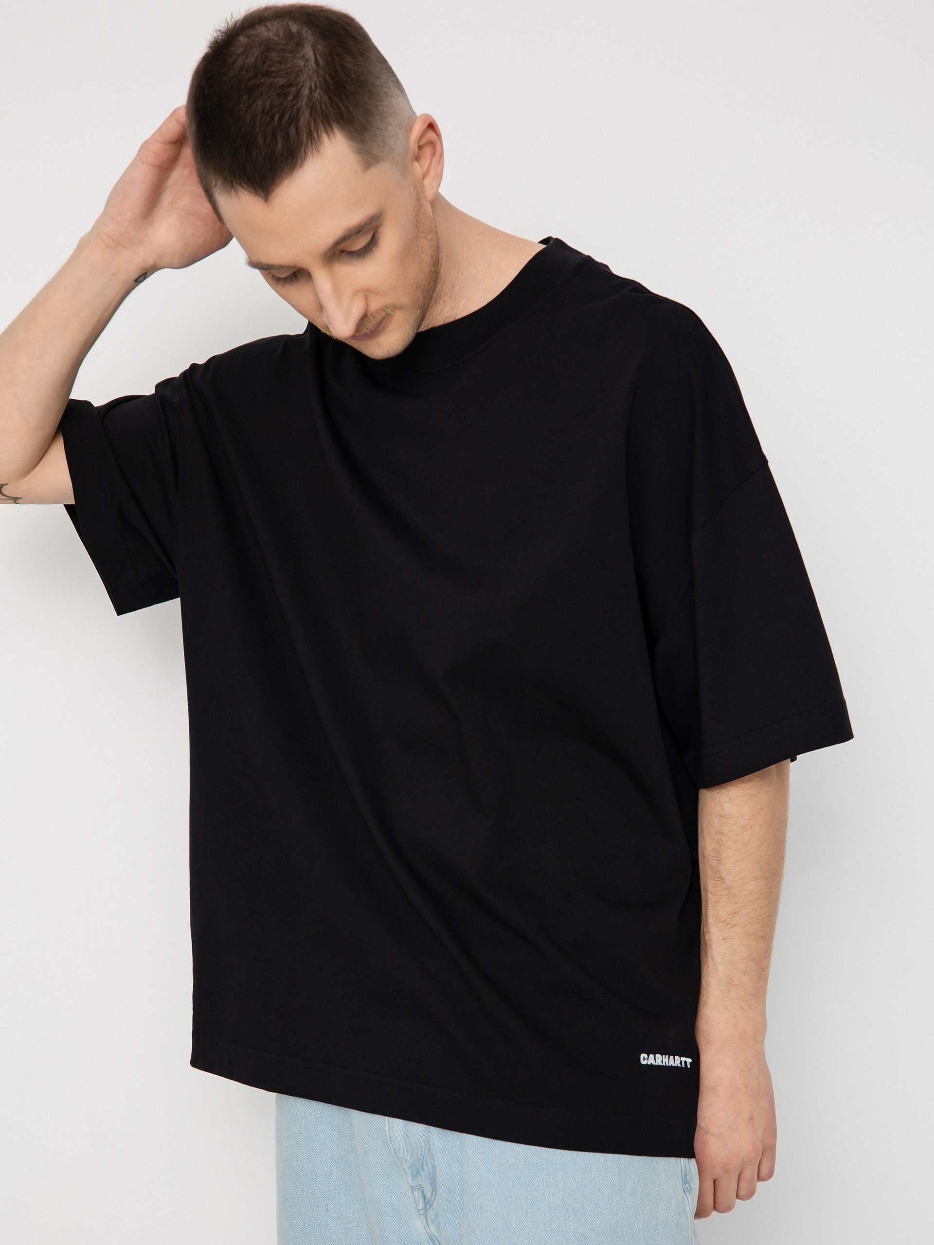 Carhartt WIP Link Script póló (black/white)
