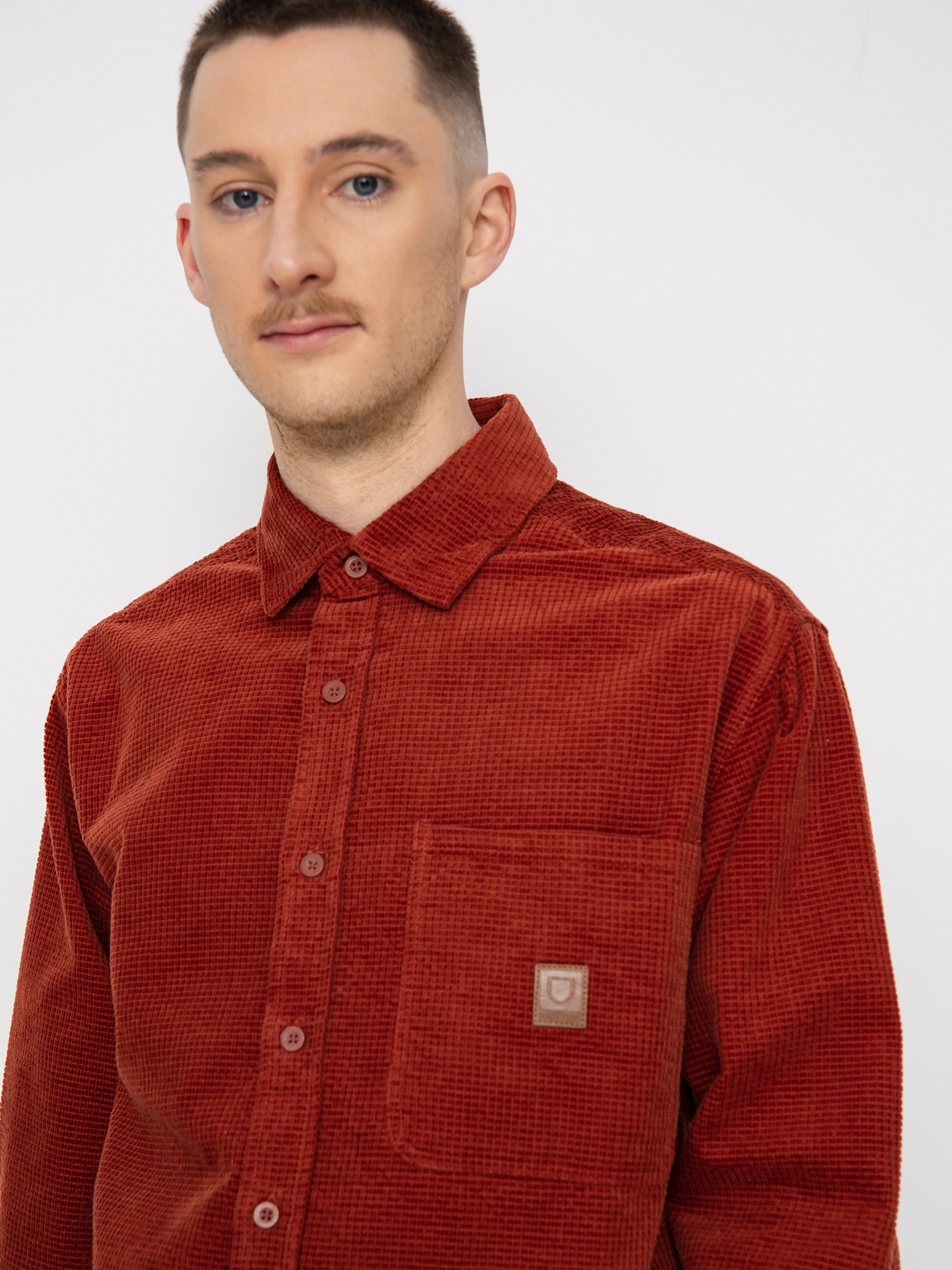 Brixton Porter Waffle Corduroy Ls Ing (burnt henna)