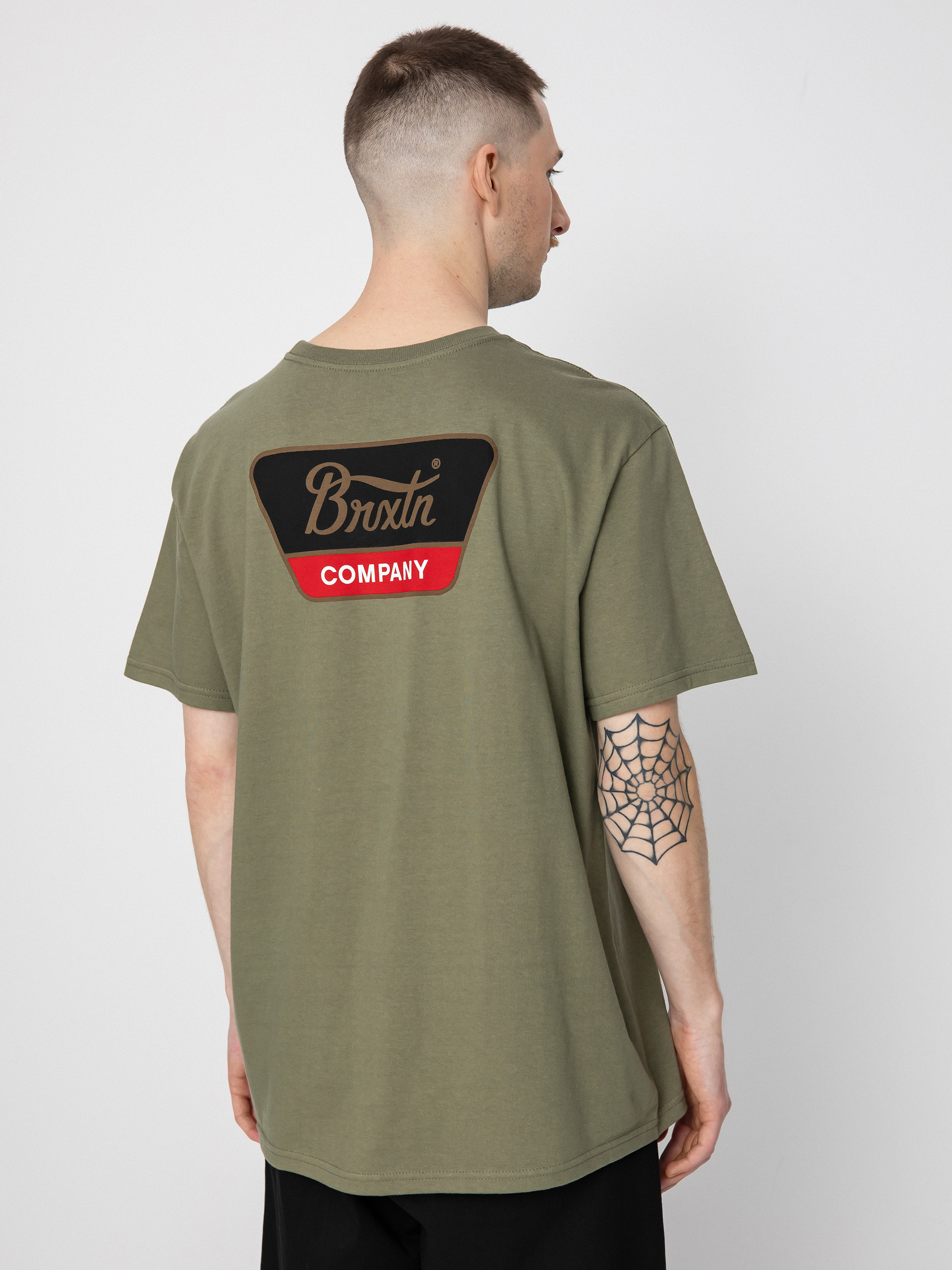 Brixton Linwood póló (olive surplus/gold/aloha red)