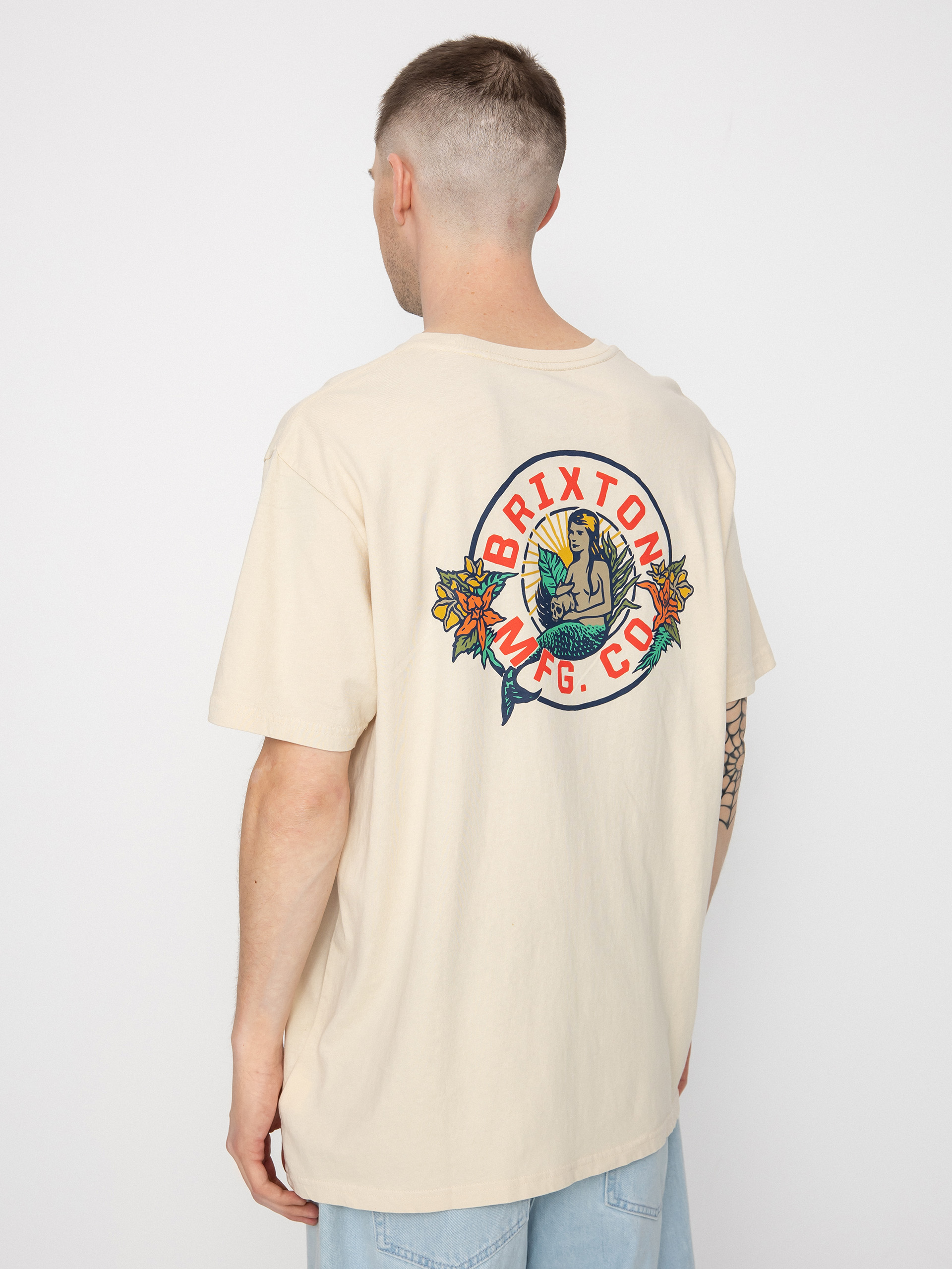 Brixton Geneva póló (cream worn wash)