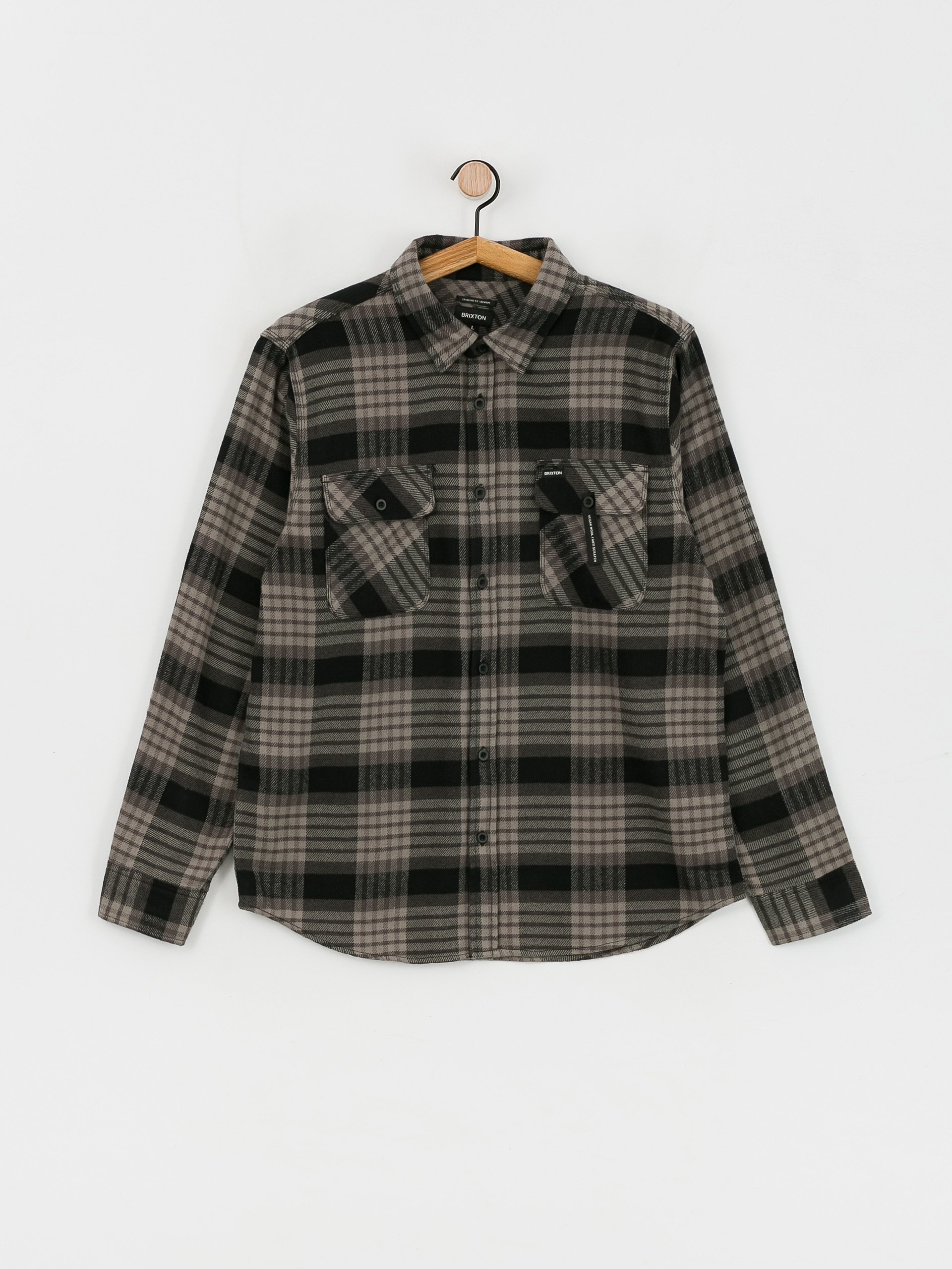 Brixton Bowery Flannel Ls Ing (black/light grey/charcoal)