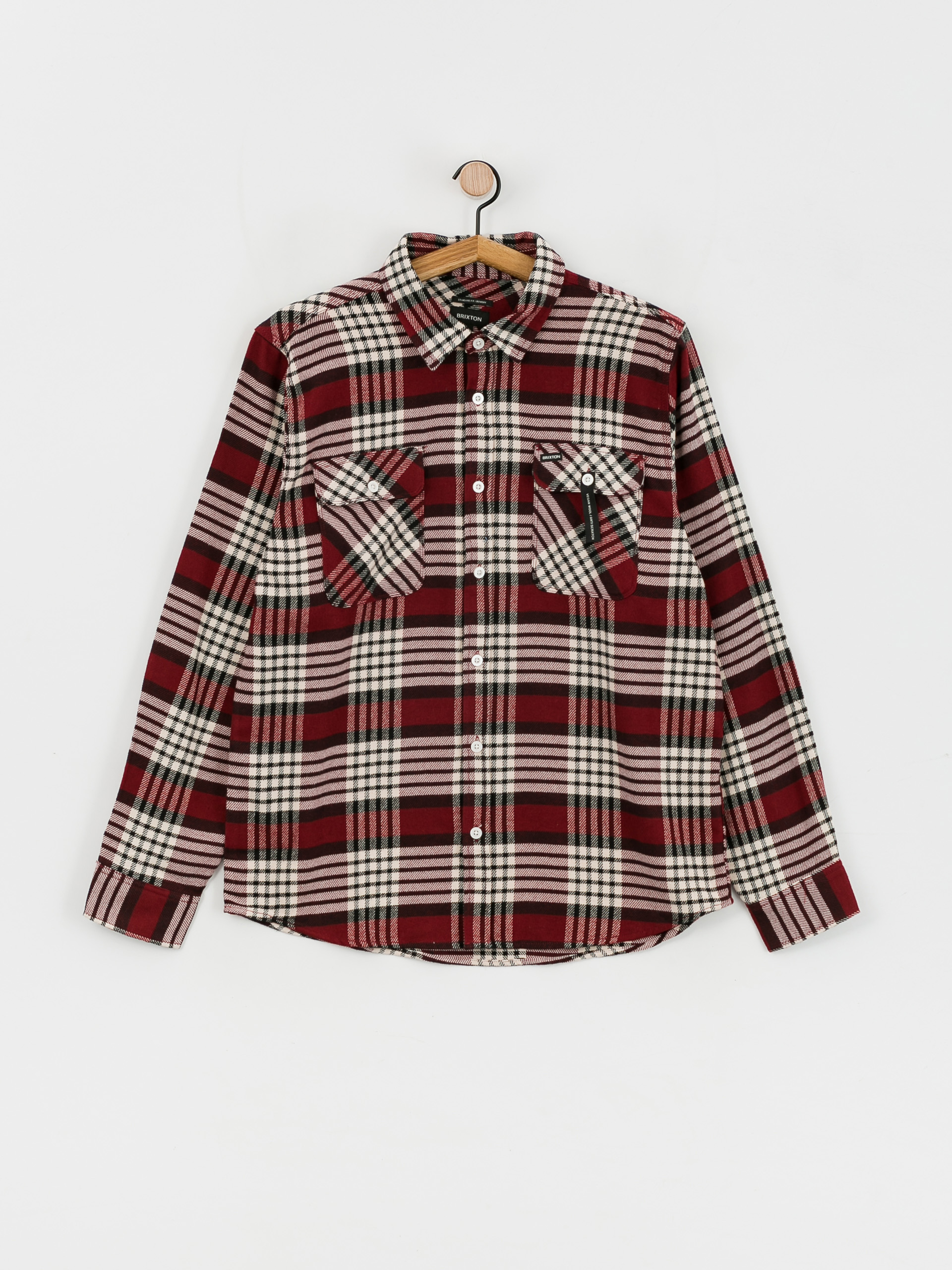 Brixton Bowery Flannel Ls Ing (isalnd berry/whitecap/black)
