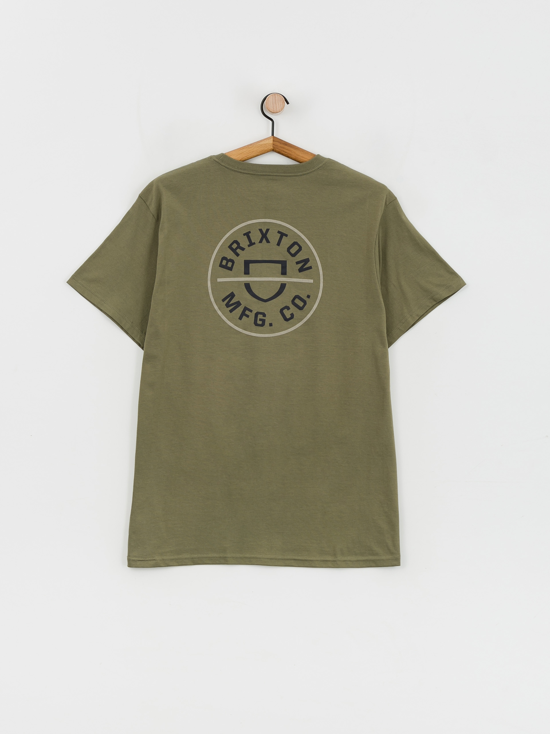 Brixton Crest II póló (olive surplus/washed navy/sand)