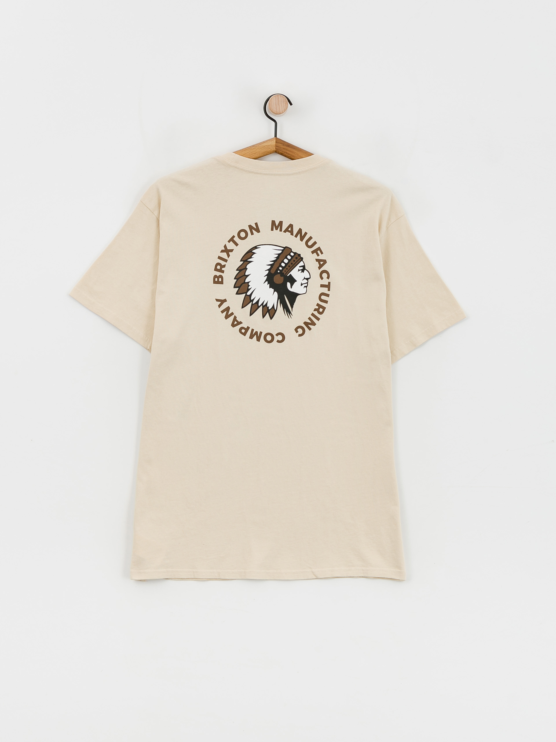 Brixton Rival Stamp póló (cream/bison garment dye)