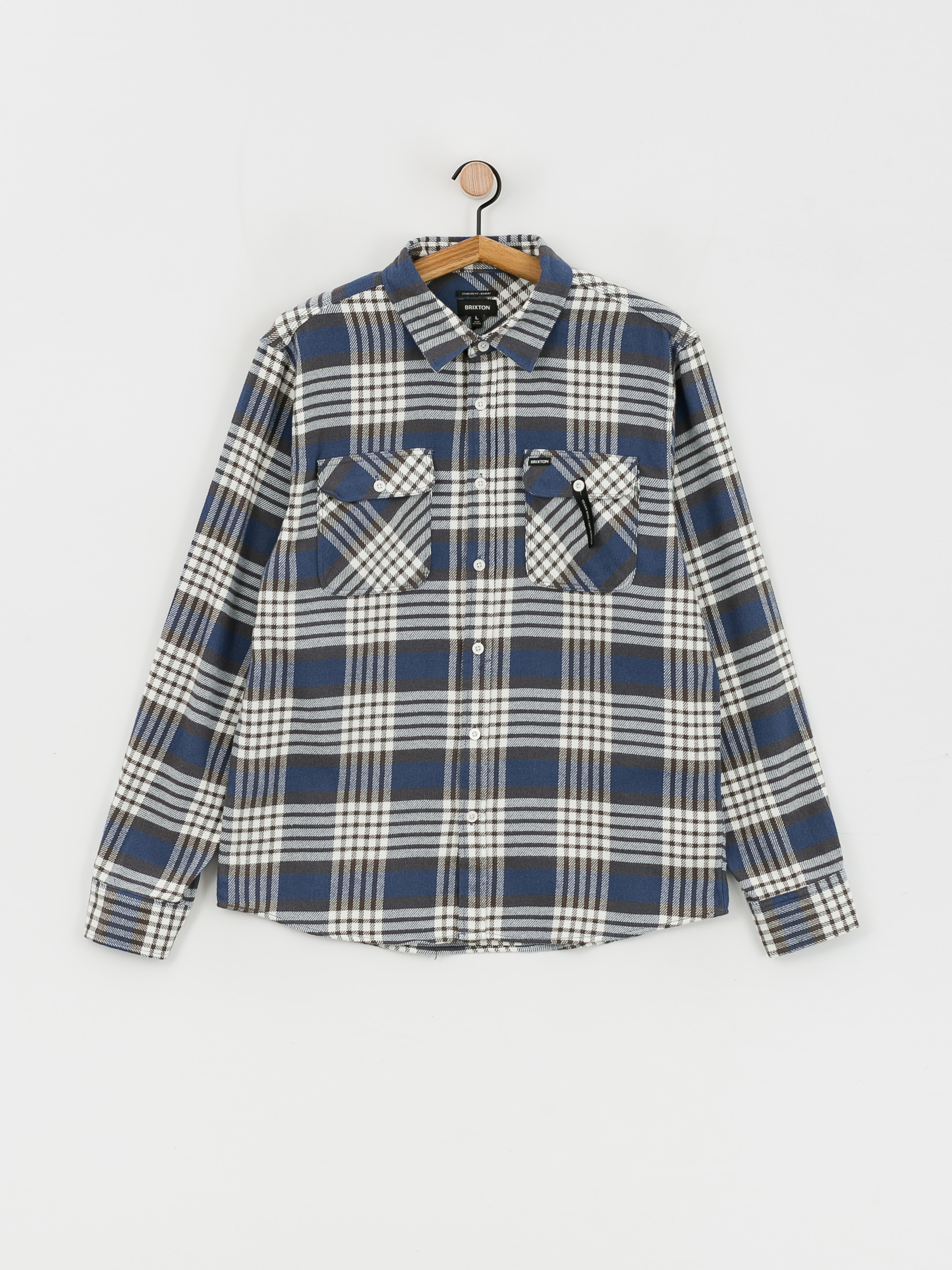 Brixton Bowery Flannel Ls Ing (pacific blue/whitecap/black)