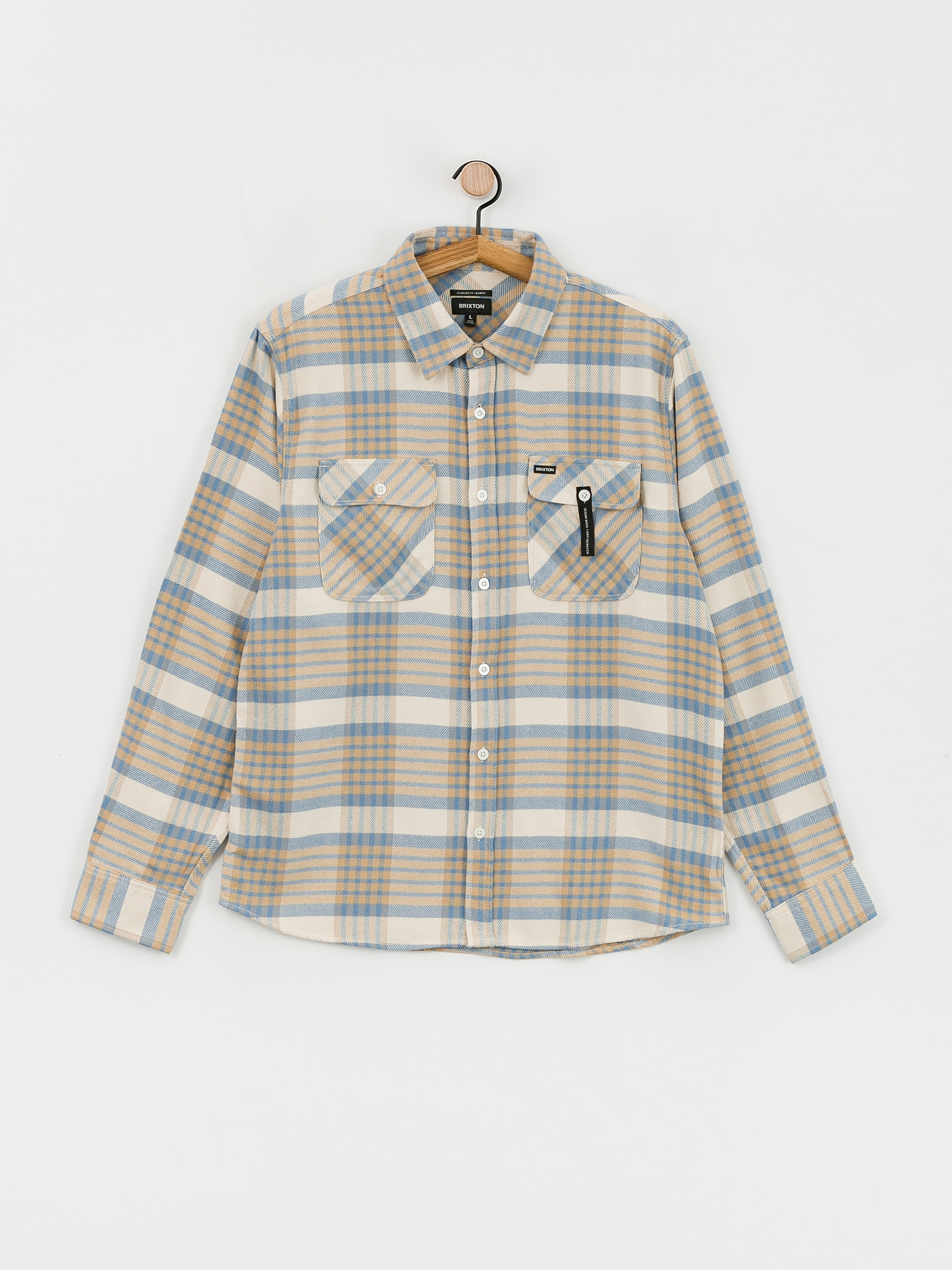 Brixton Bowery Flannel Ls Ing (whitecap/sand/blue heaven)