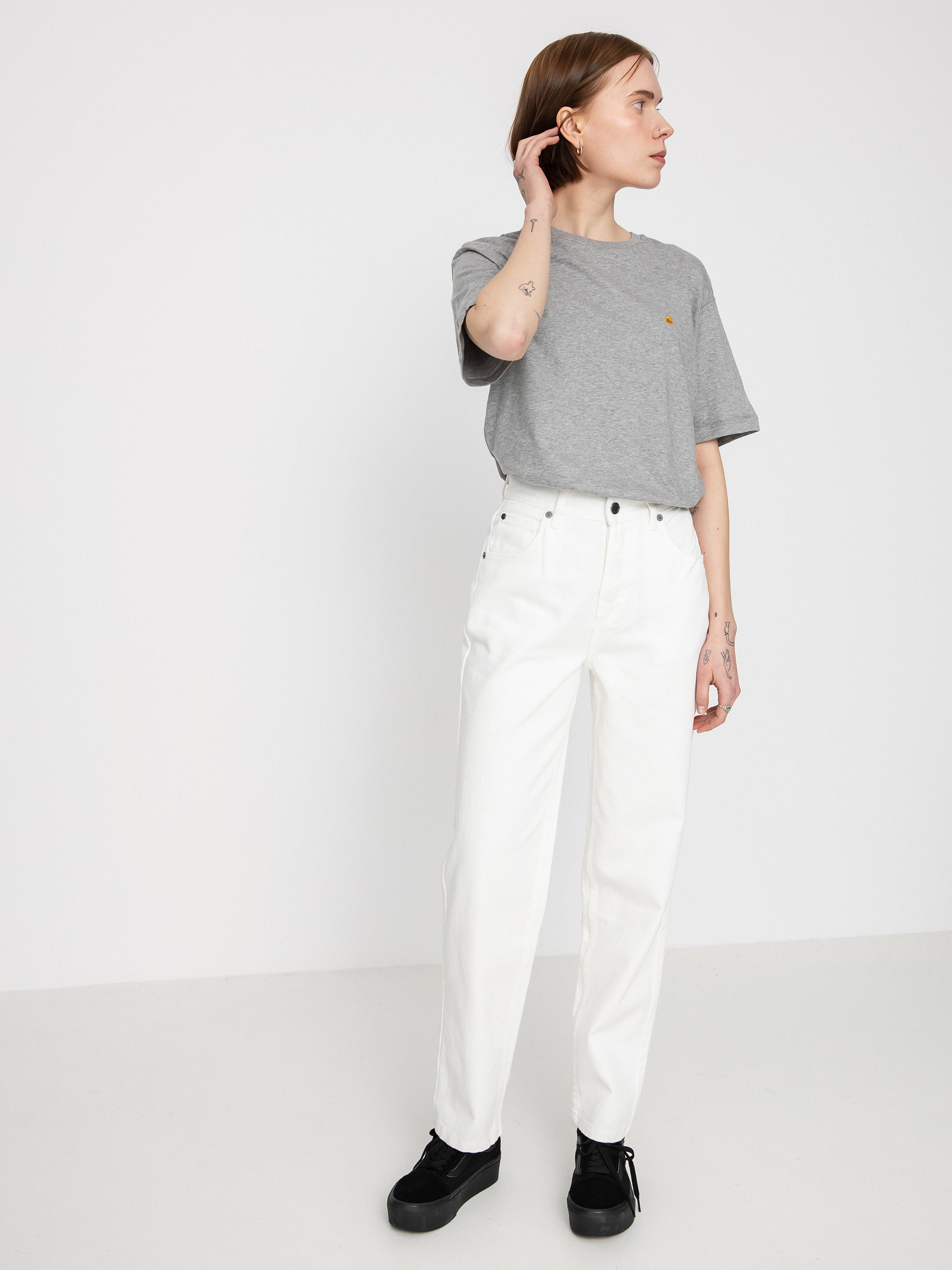 Carhartt WIP Chase póló Wmn (grey heather/gold)