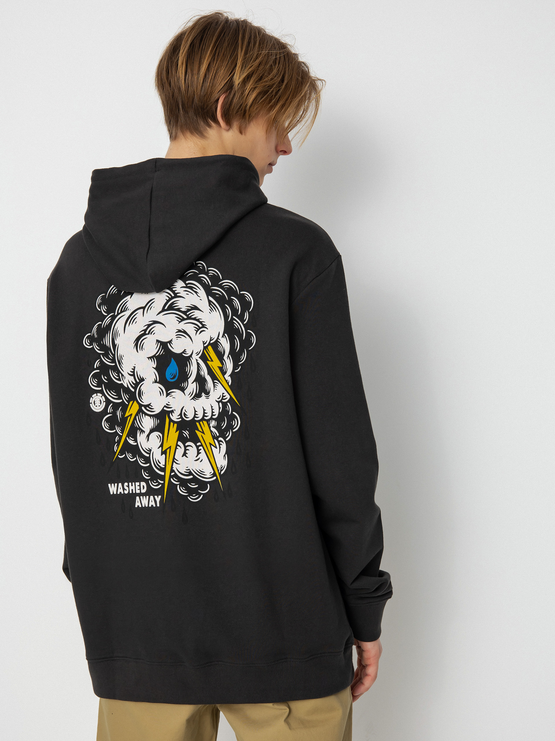 Element Angry Clouds HD Kapucnis pulóver (off black)