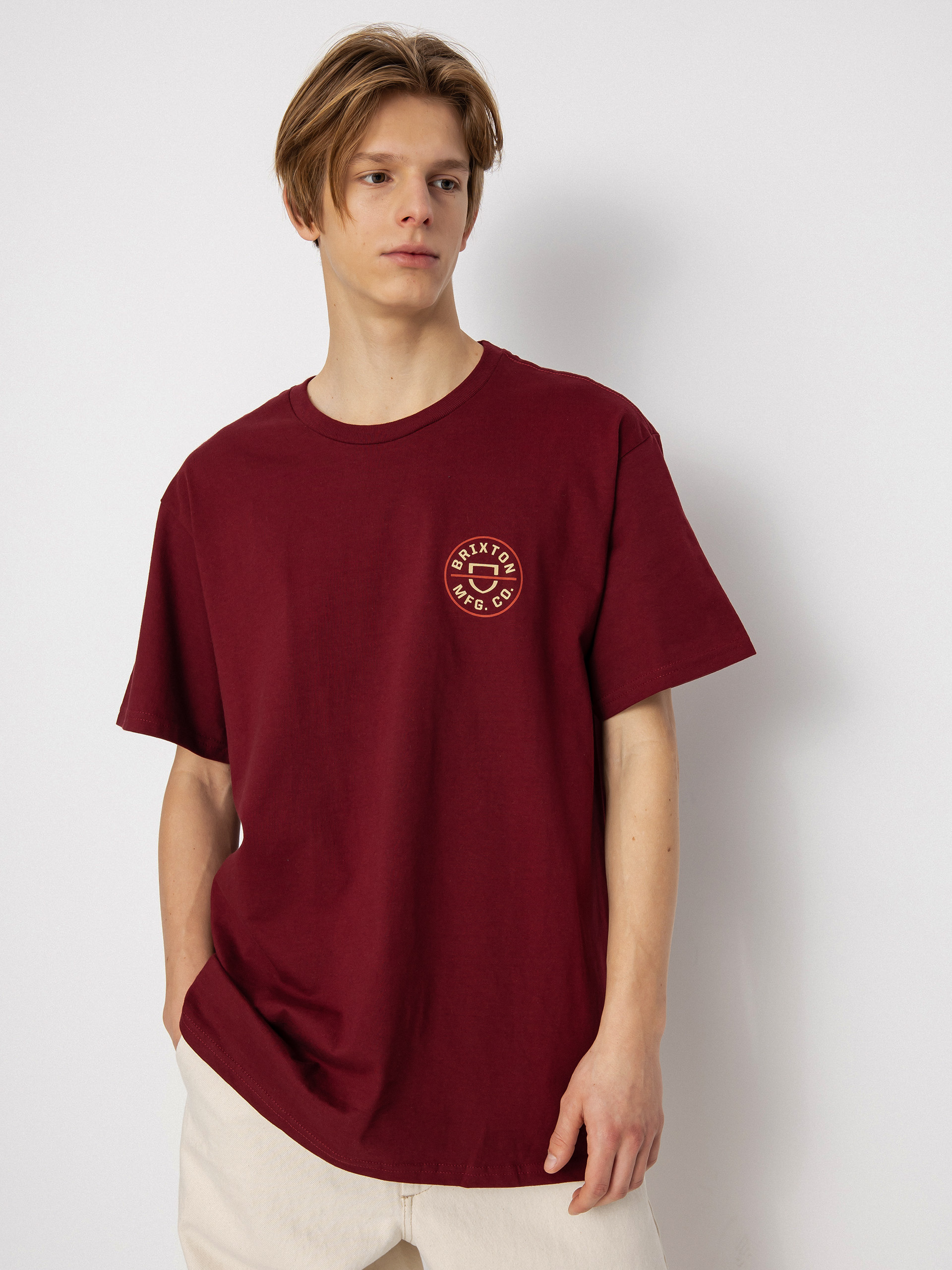 Brixton Crest II póló (island berry/straw/burnt red)