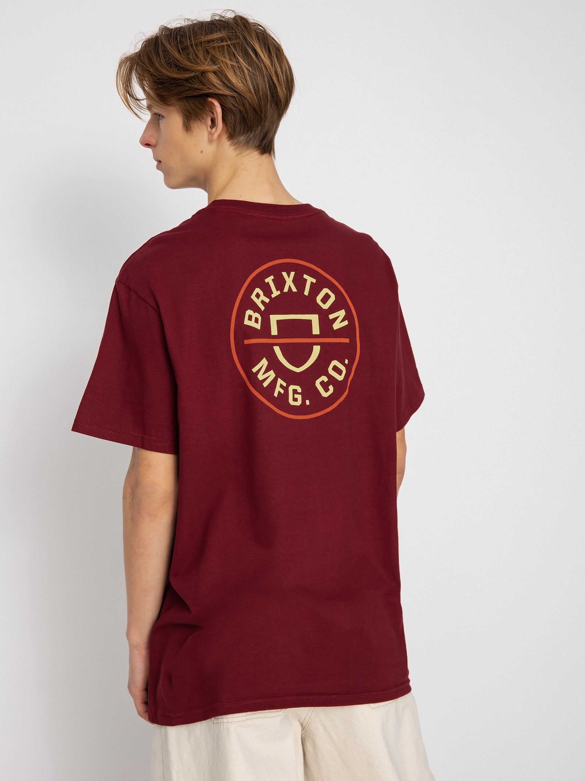 Brixton Crest II póló (island berry/straw/burnt red)