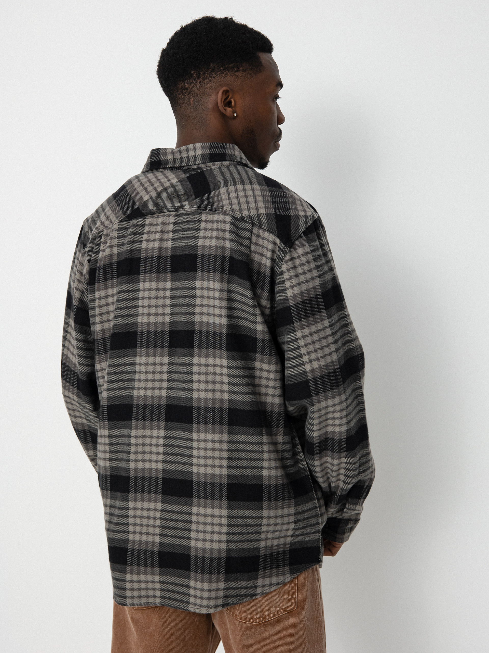 Brixton Bowery Flannel Ls Ing (black/light grey/charcoal)