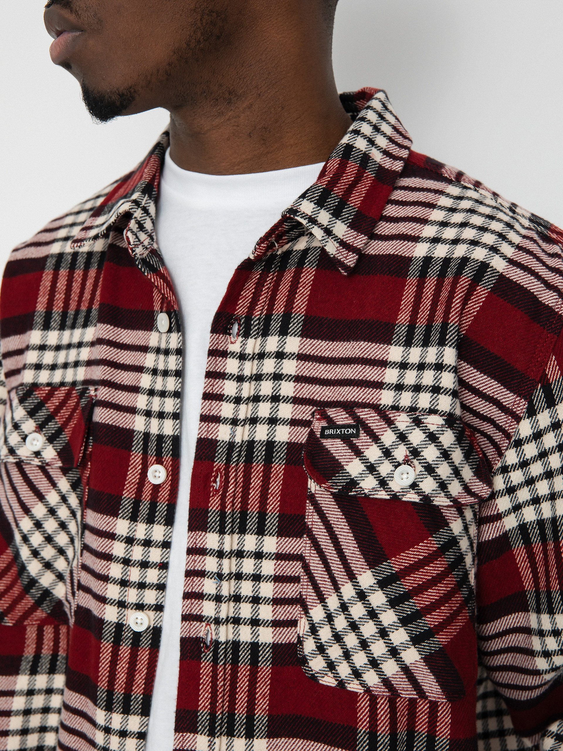 Brixton Bowery Flannel Ls Ing (isalnd berry/whitecap/black)