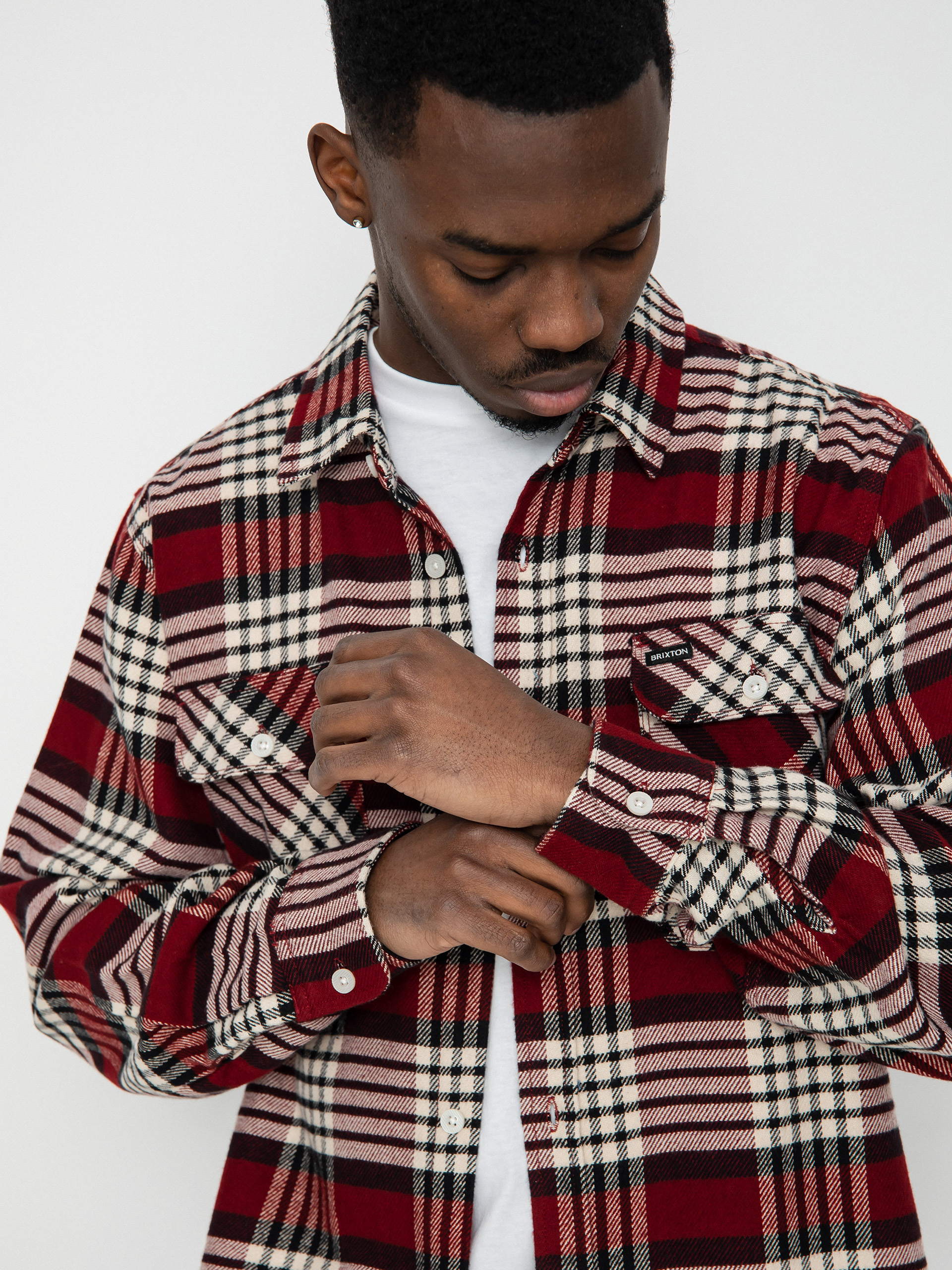 Brixton Bowery Flannel Ls Ing (isalnd berry/whitecap/black)