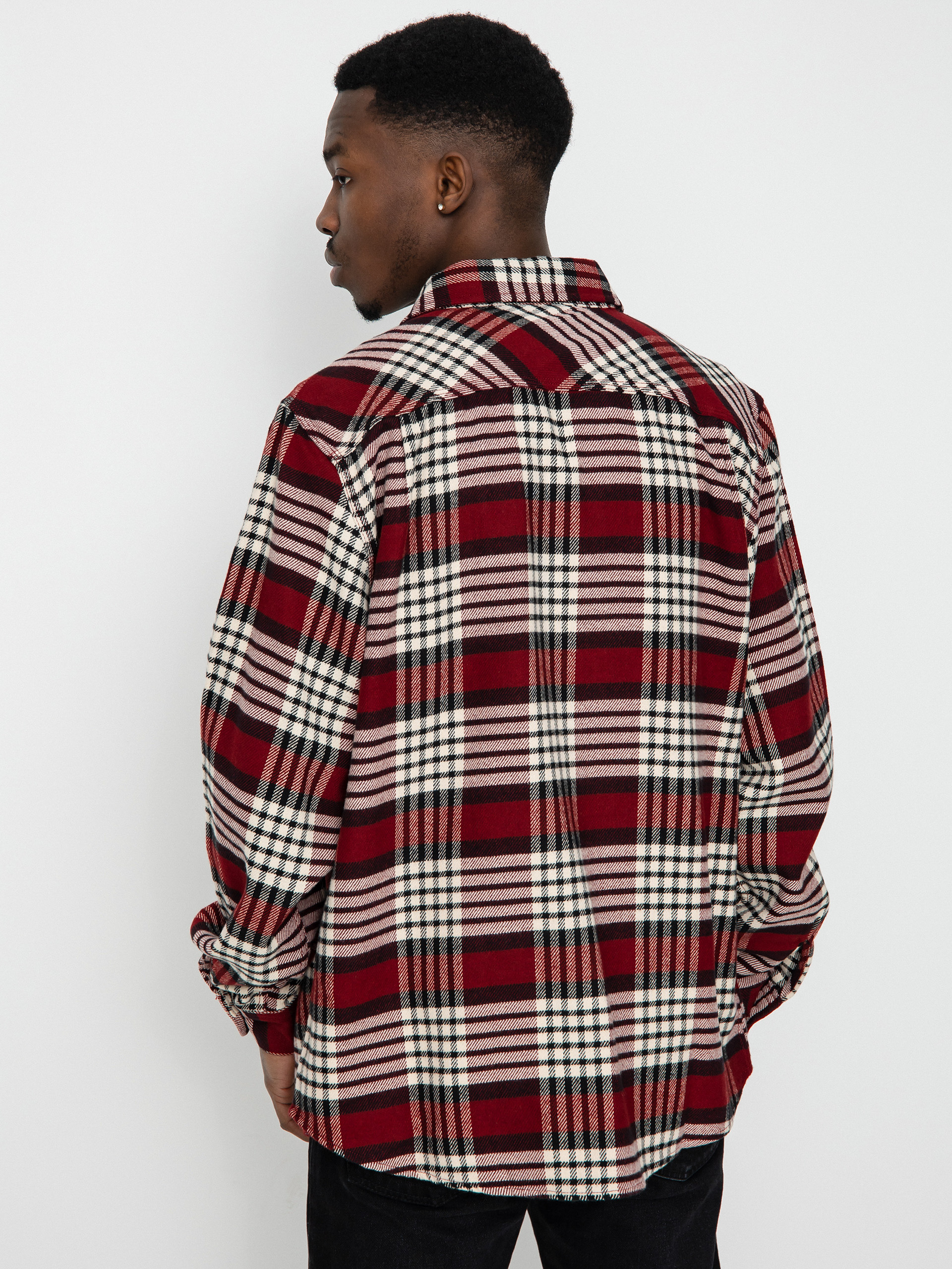 Brixton Bowery Flannel Ls Ing (isalnd berry/whitecap/black)