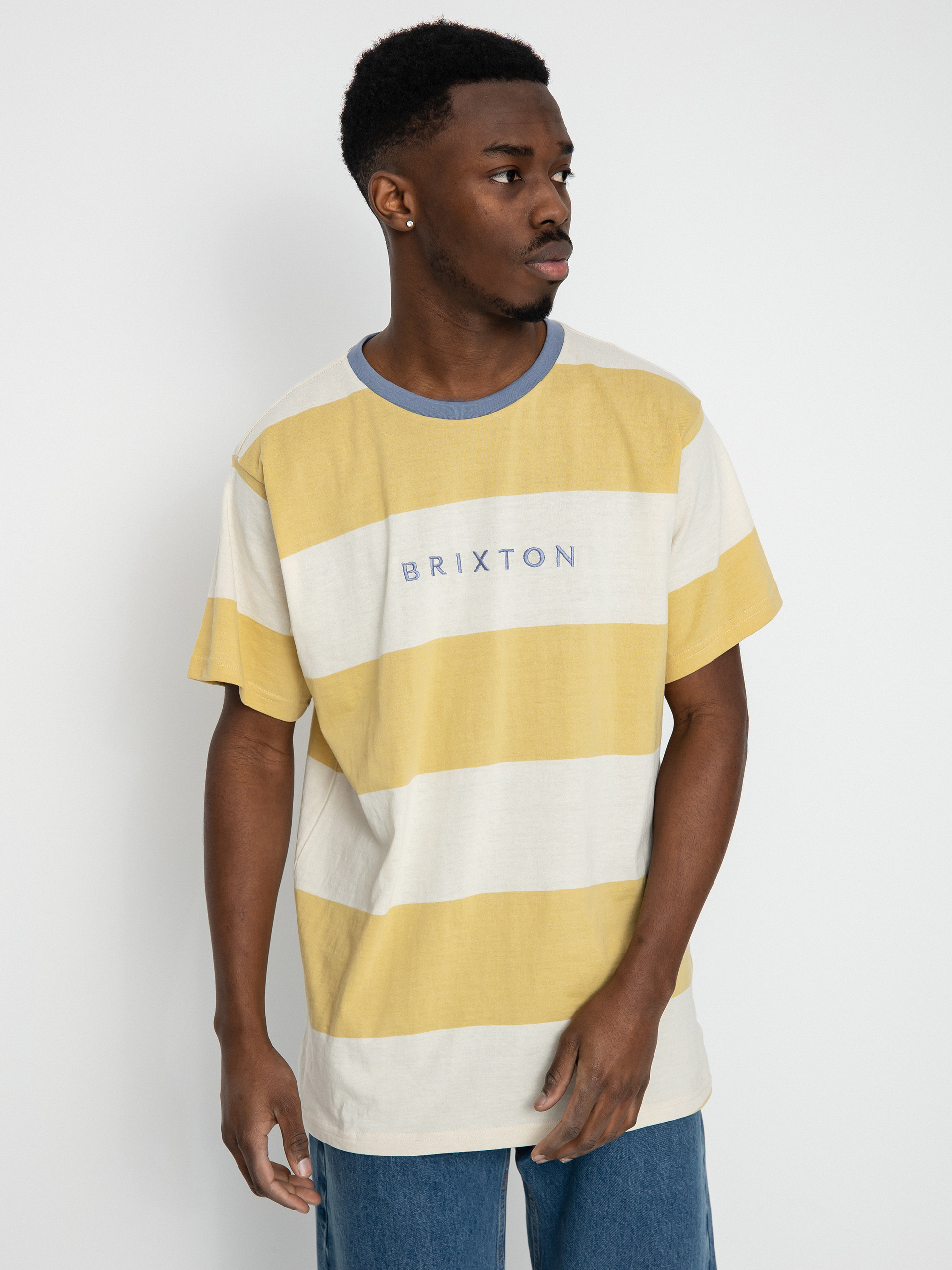 Brixton Hilt Alpha Line póló (straw/whitecap/dusty blue)