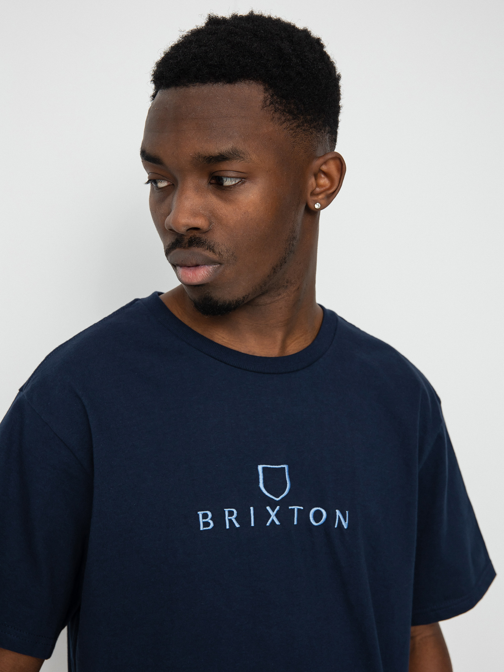 Brixton Alpha Thread póló (washed navy/pacific blue)