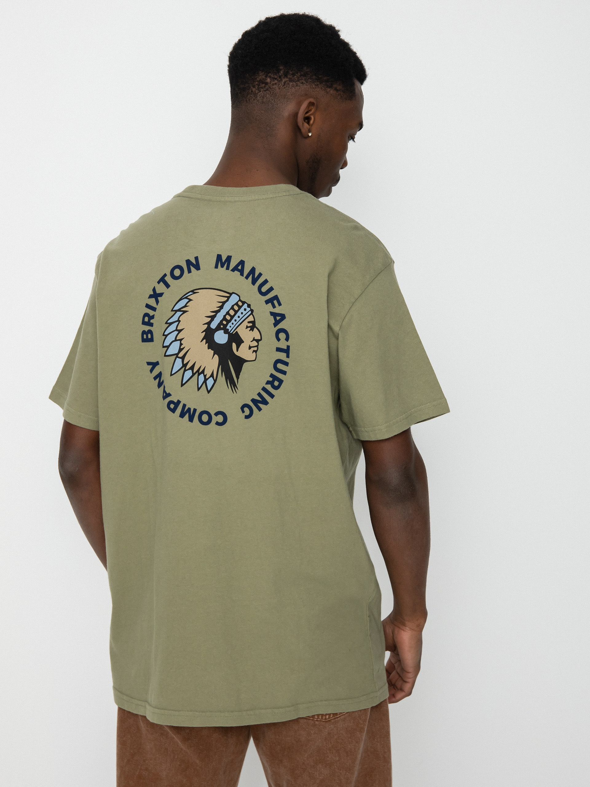 Brixton Rival Stamp póló (olive surplus/dusty blue garme)