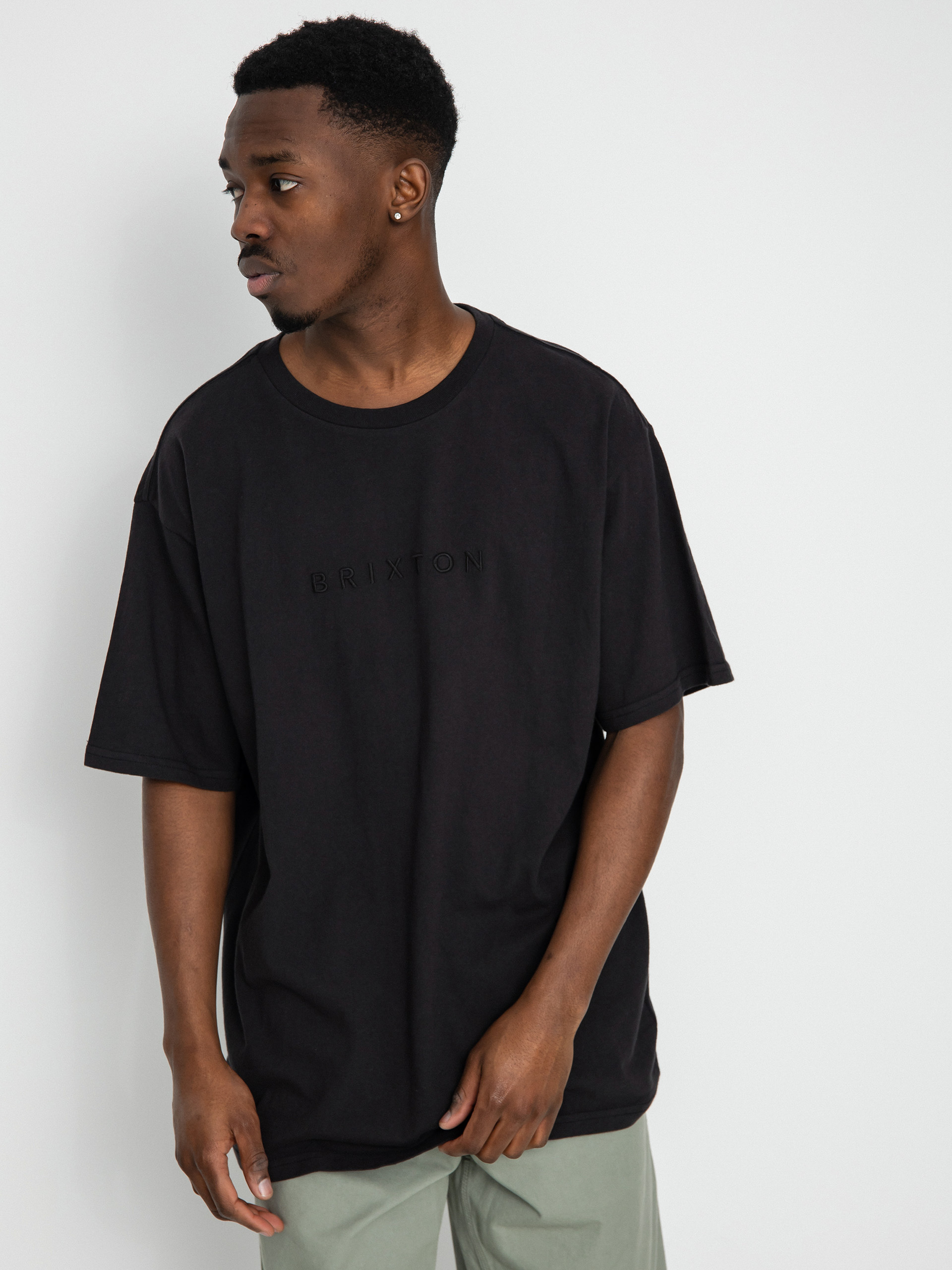 Brixton Alpha Line Relaxed póló (black garment dye)