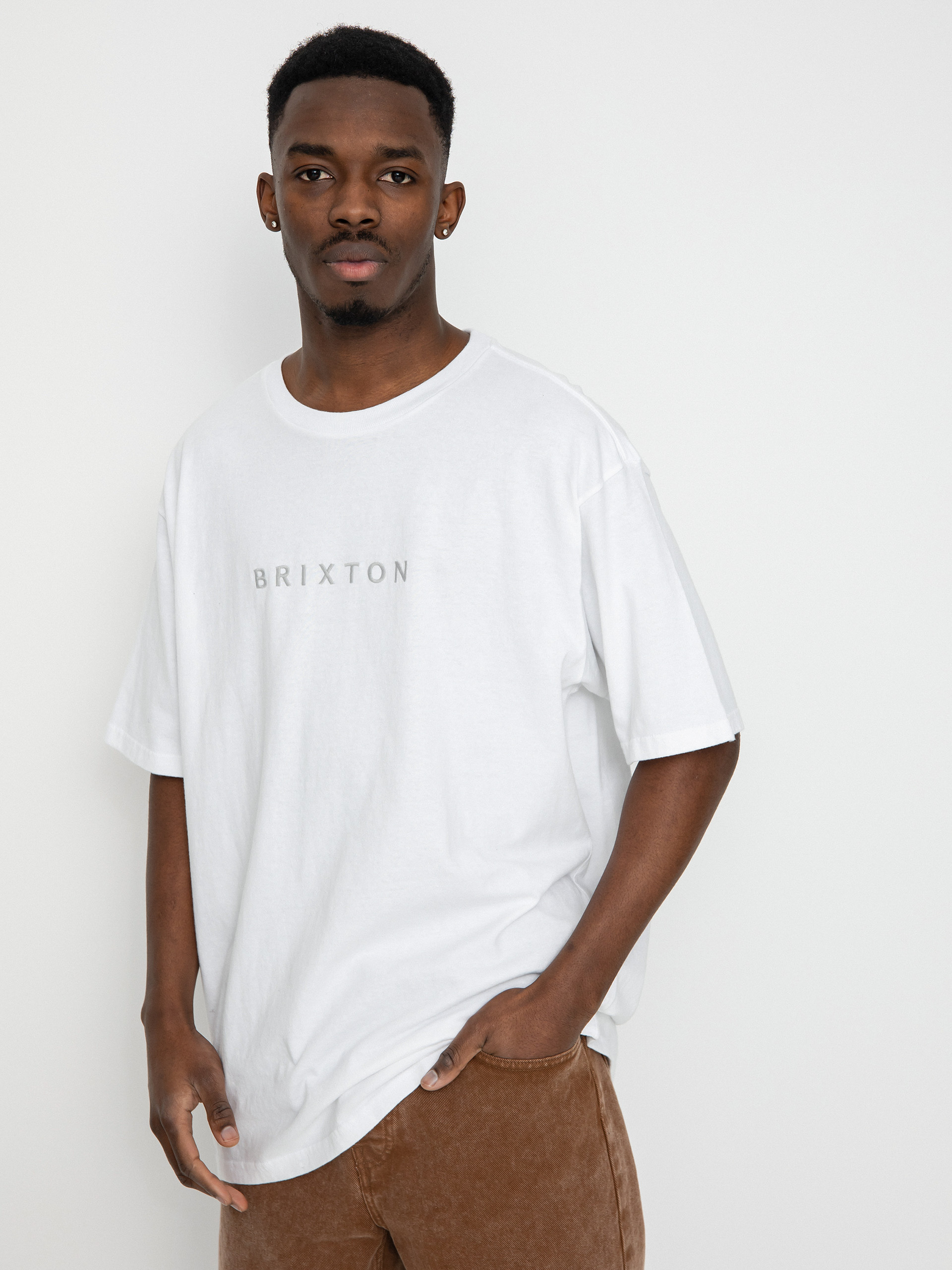 Brixton Alpha Line Relaxed póló (white garment dye)