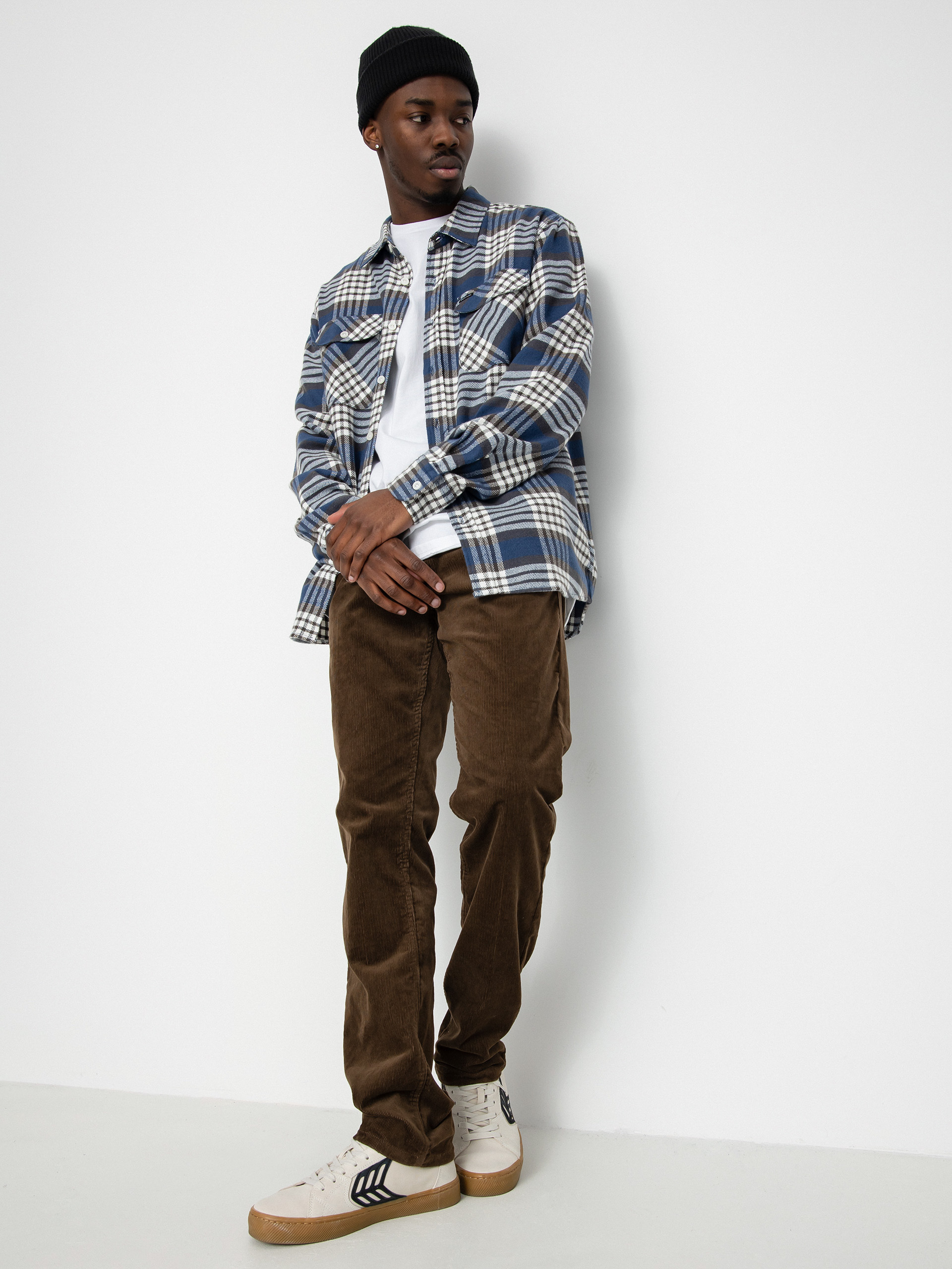 Brixton Bowery Flannel Ls Ing (pacific blue/whitecap/black)