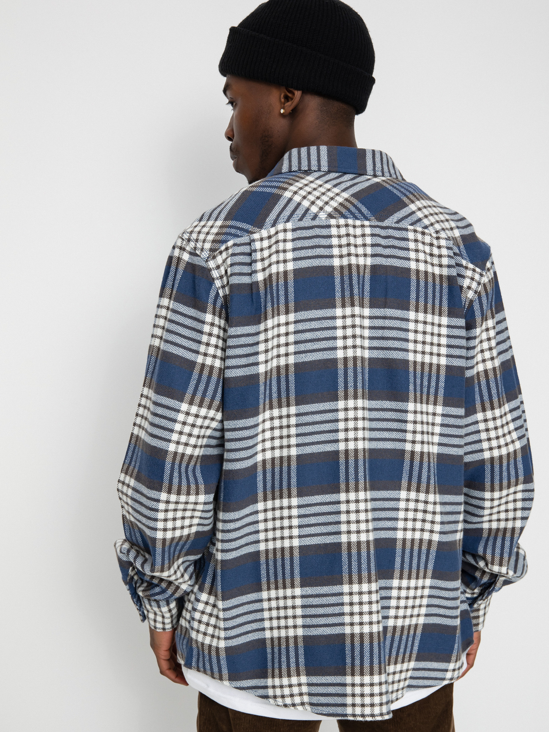 Brixton Bowery Flannel Ls Ing (pacific blue/whitecap/black)