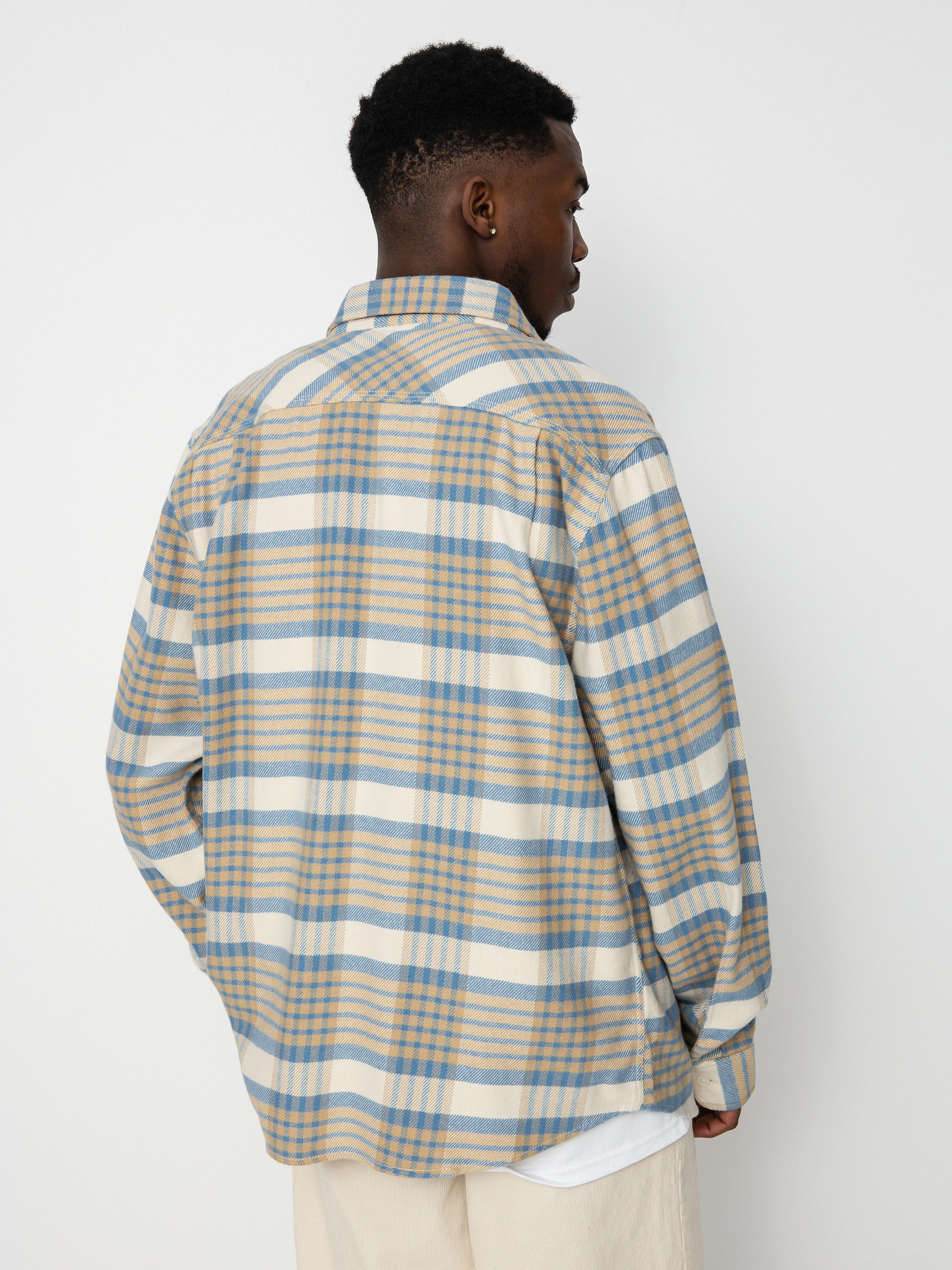 Brixton Bowery Flannel Ls Ing (whitecap/sand/blue heaven)