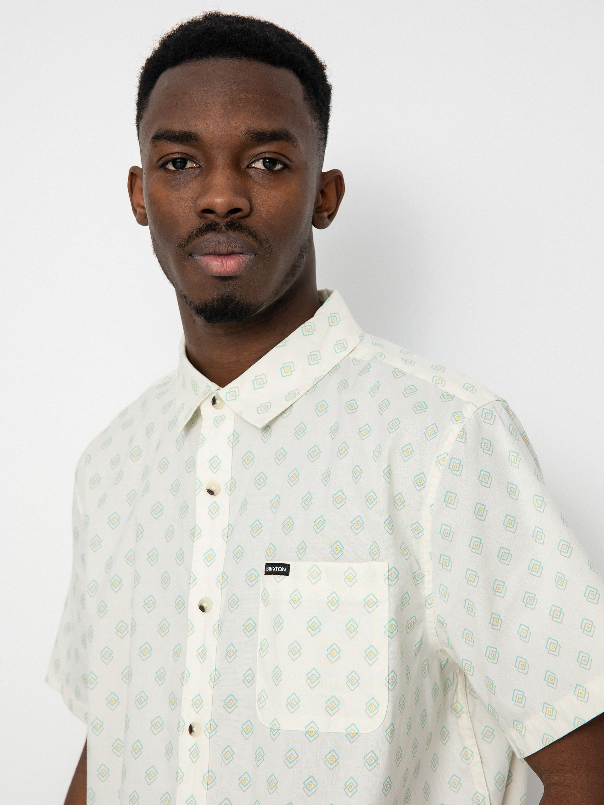 Brixton Charter Print Ing (off white/jade geo)
