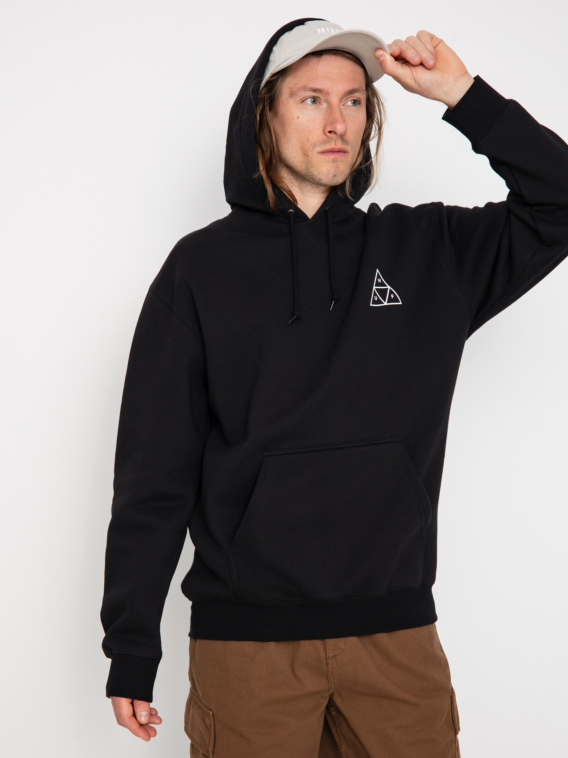 HUF Triple Triangle HD Kapucnis pulóver (black)