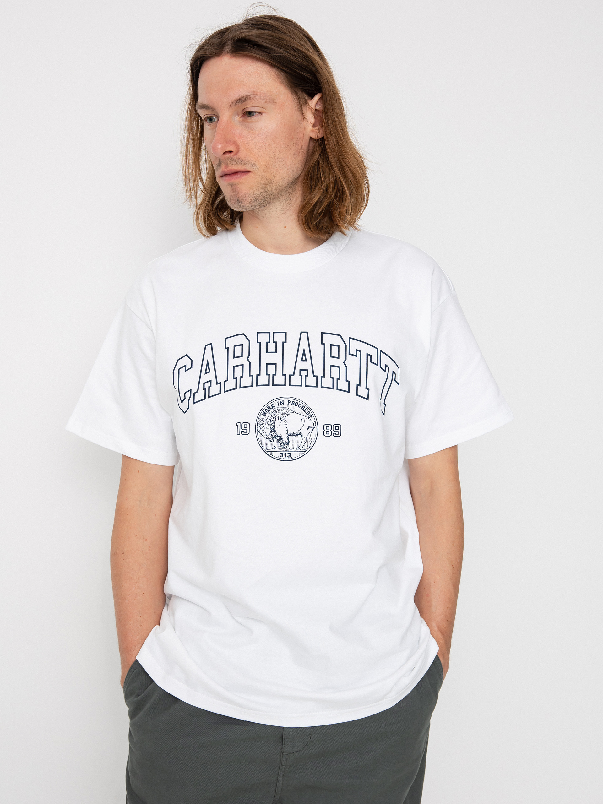 Carhartt WIP Coin póló (white/atom blue)