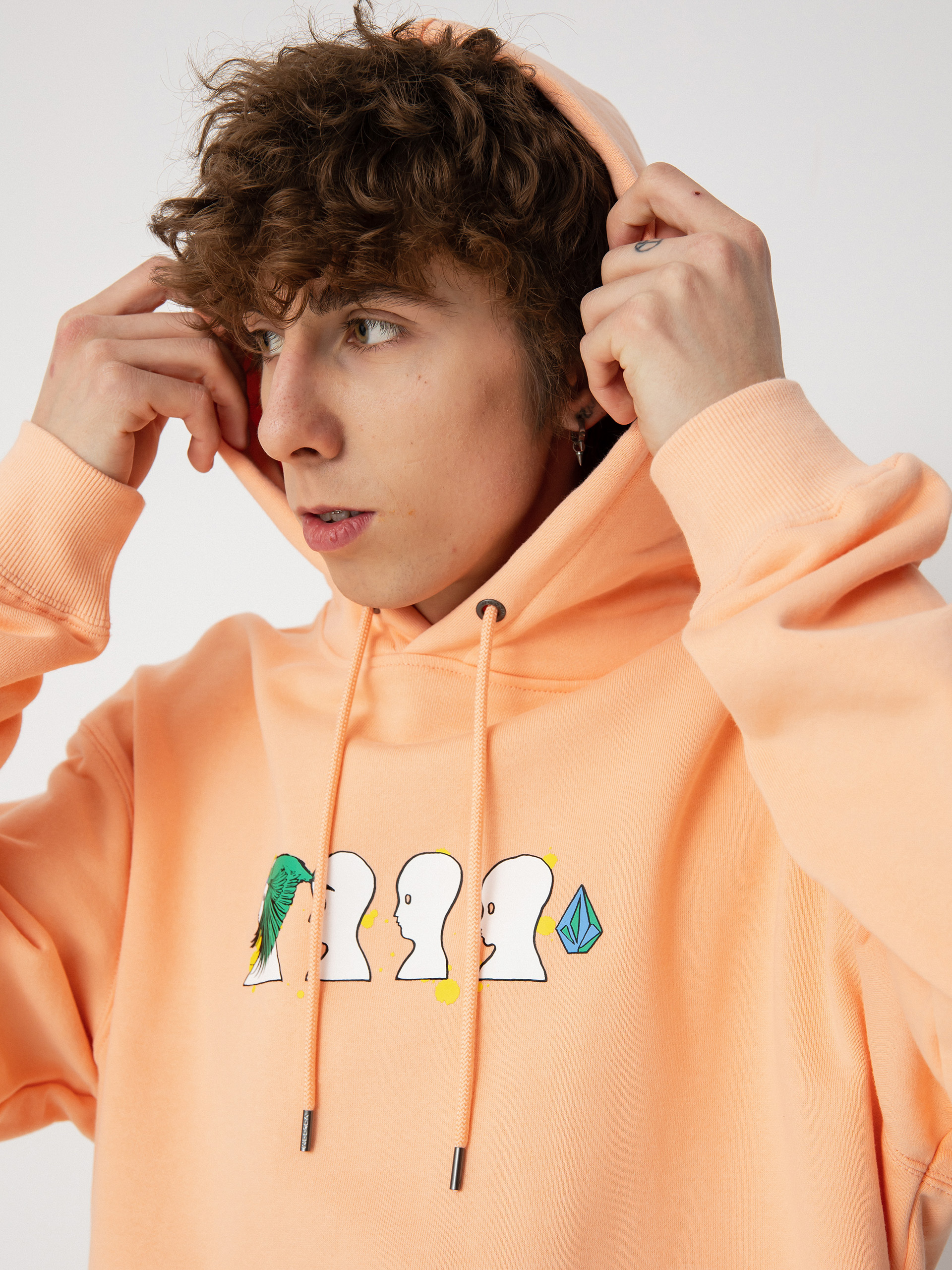 Volcom Fa Ed Merlin Murray HD Kapucnis pulóver (peach bud)