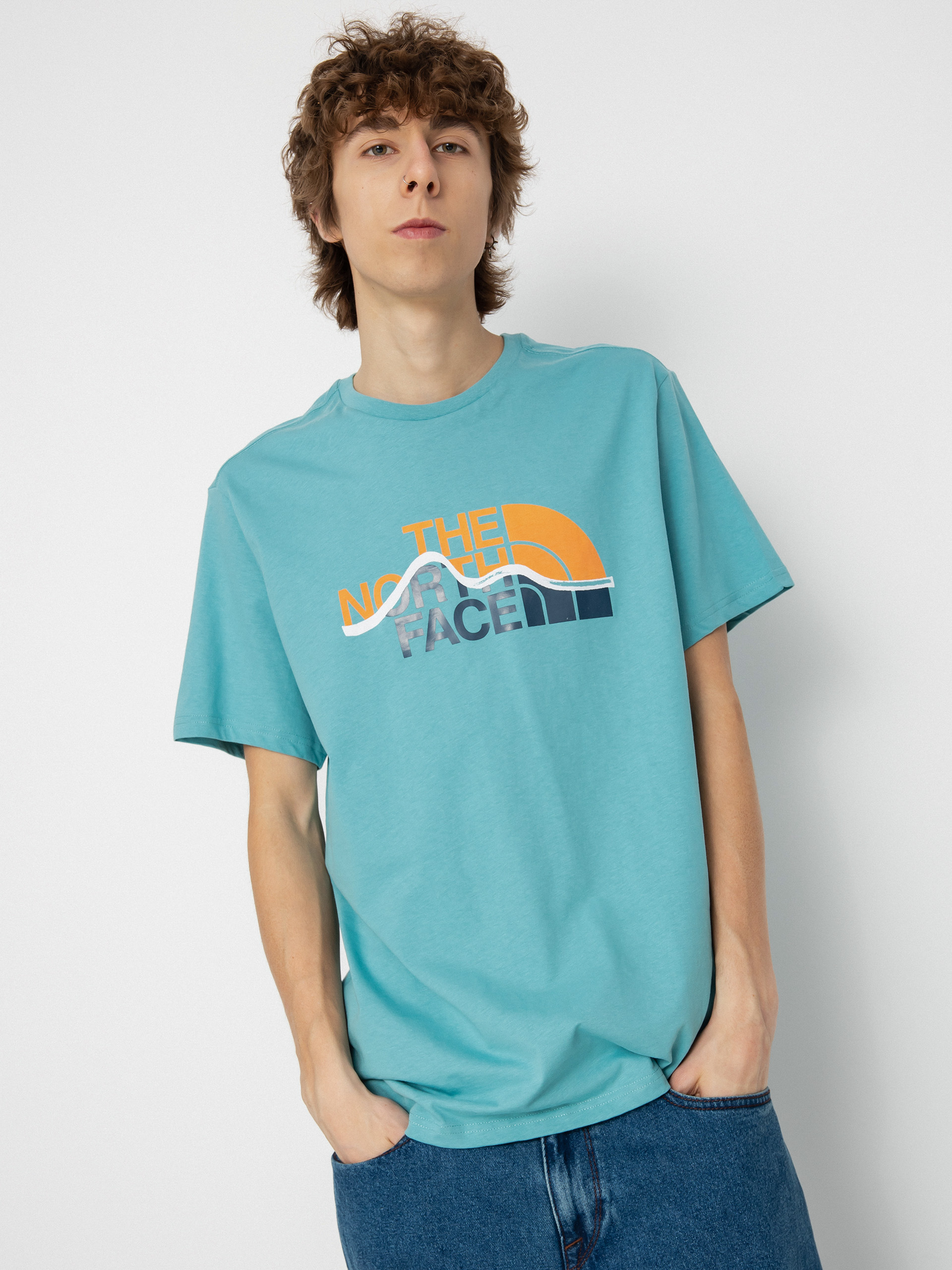 The North Face Mountain Line póló (reef waters/dusty coral orange)