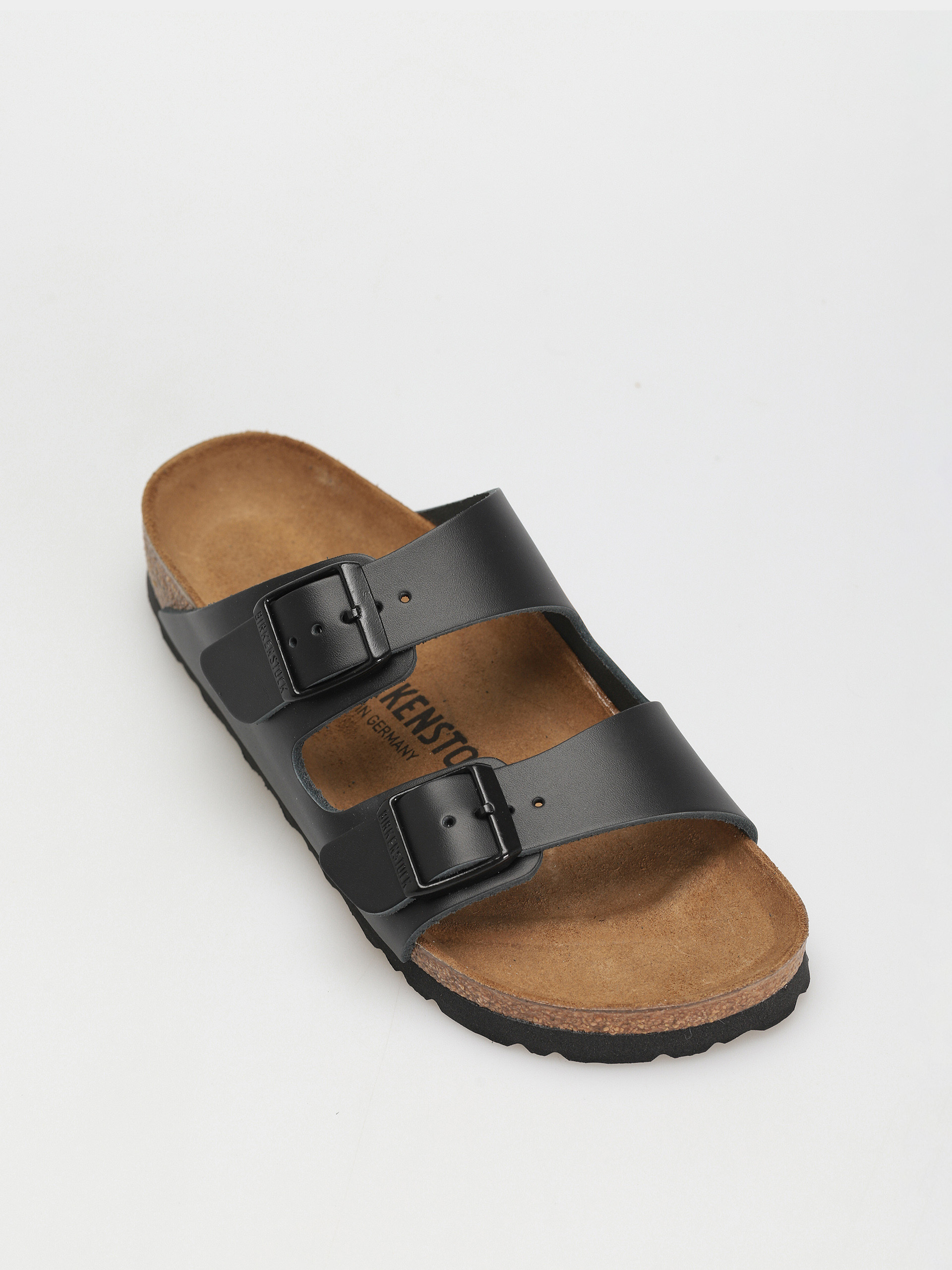 Birkenstock Arizona Natural Leather Narrow Flip-flop papucsok Wmn (black)