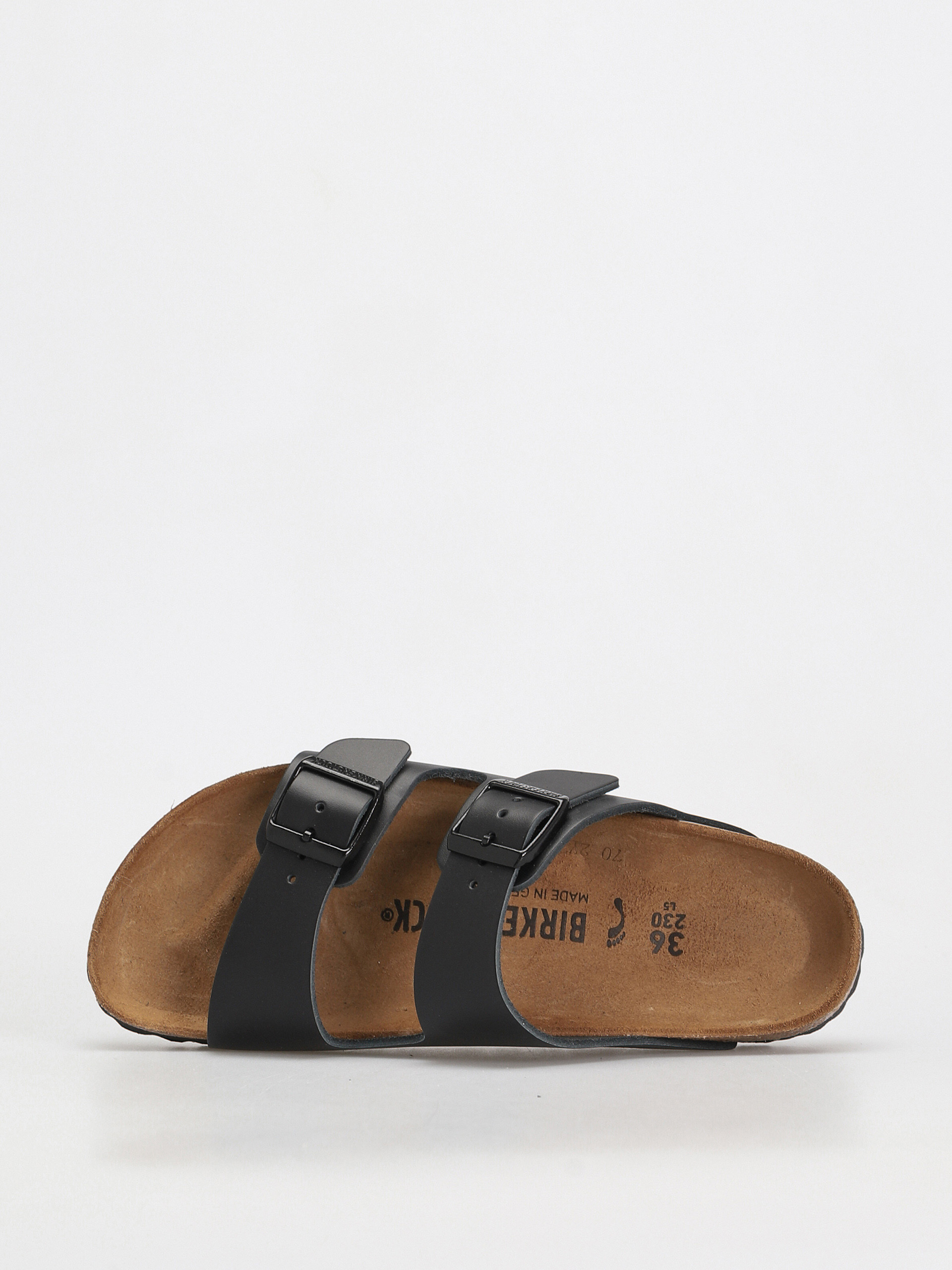 Birkenstock Arizona Natural Leather Narrow Flip-flop papucsok Wmn (black)