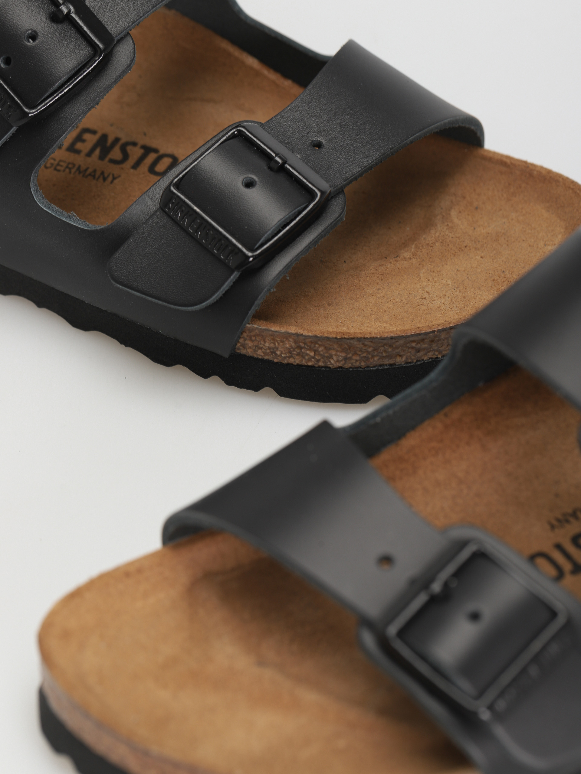 Birkenstock Arizona Natural Leather Narrow Flip-flop papucsok Wmn (black)