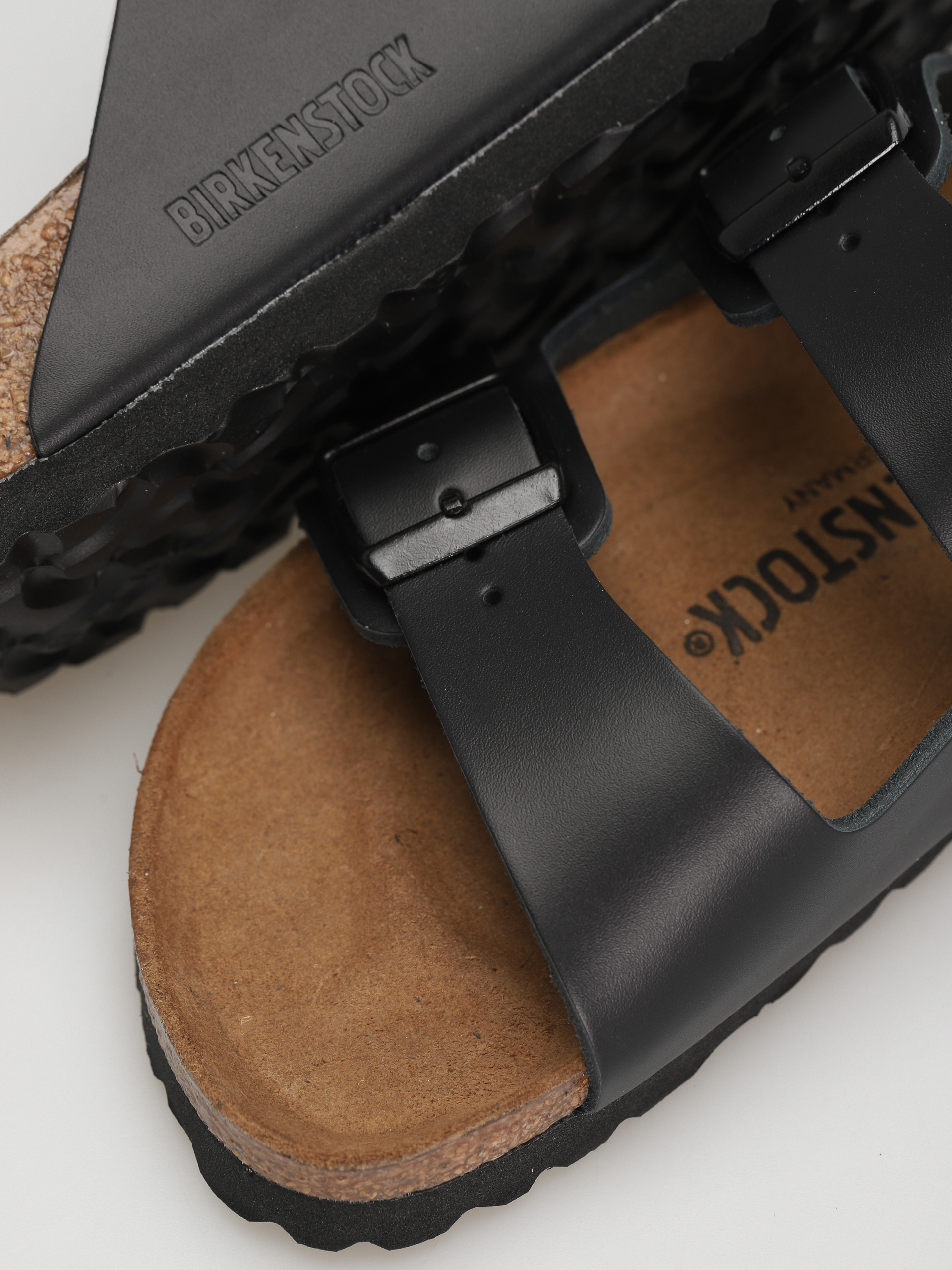 Birkenstock Arizona Natural Leather Narrow Flip-flop papucsok Wmn (black)