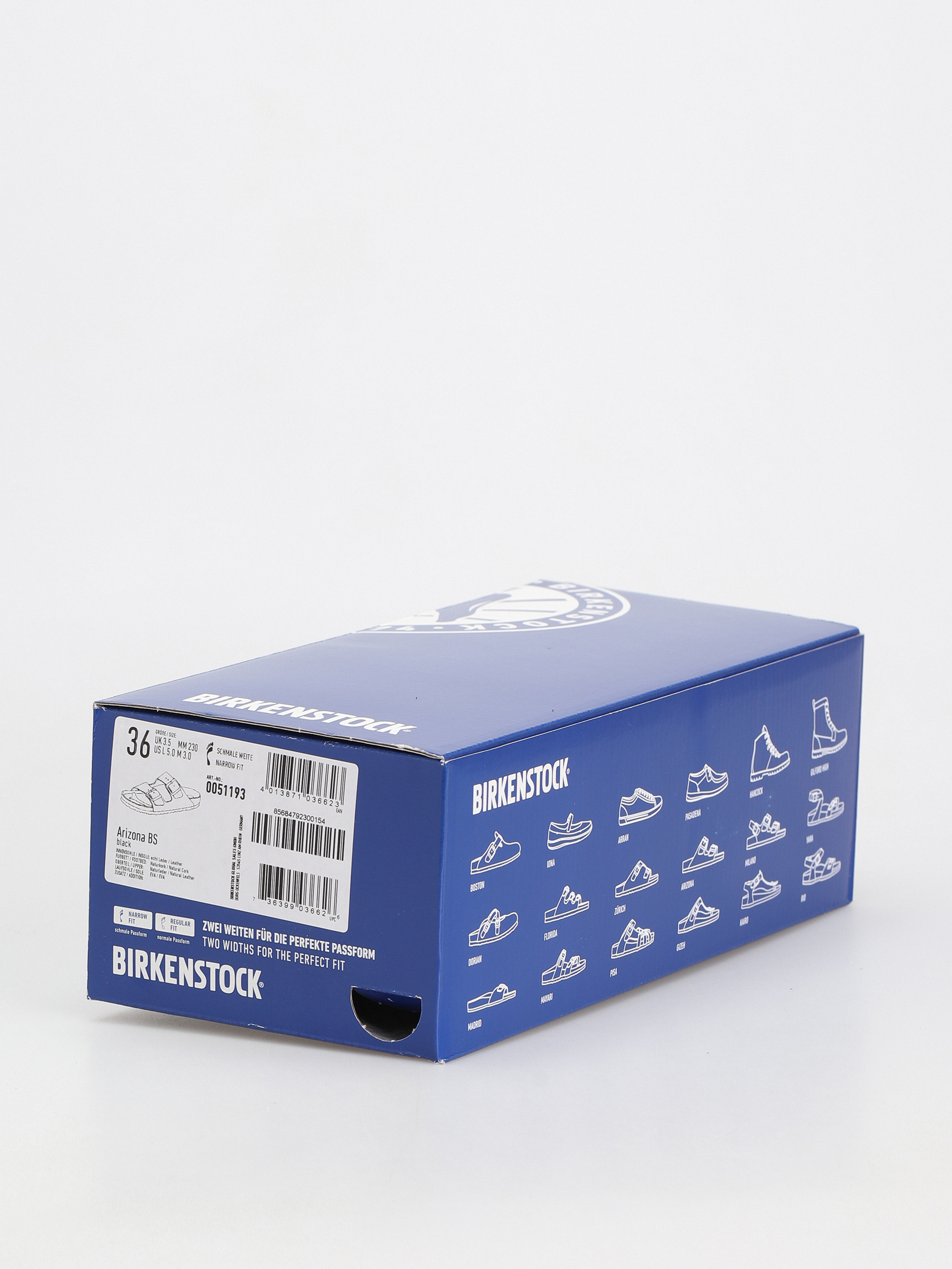 Birkenstock Arizona Natural Leather Narrow Flip-flop papucsok Wmn (black)